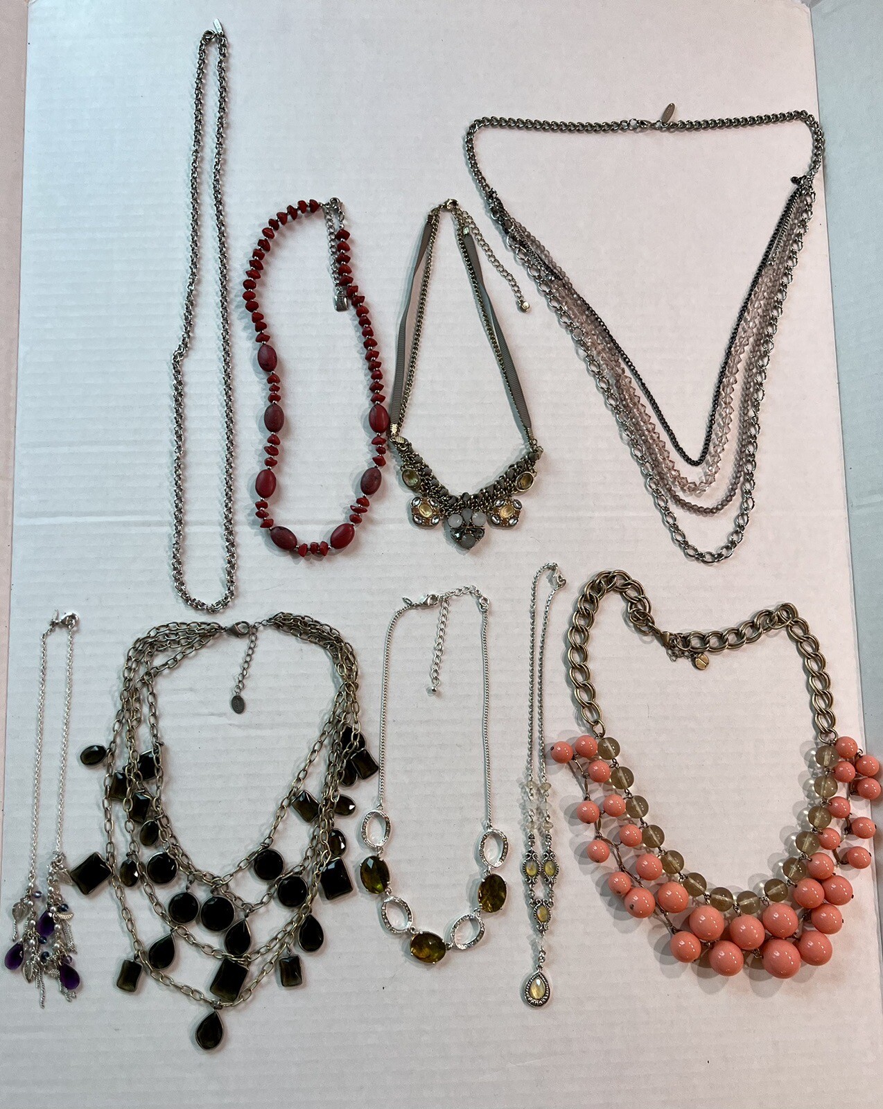 Designer Necklaces Lot Danielle Stevens Avon Chaps Monet Talbots LC 14-28” 9ct