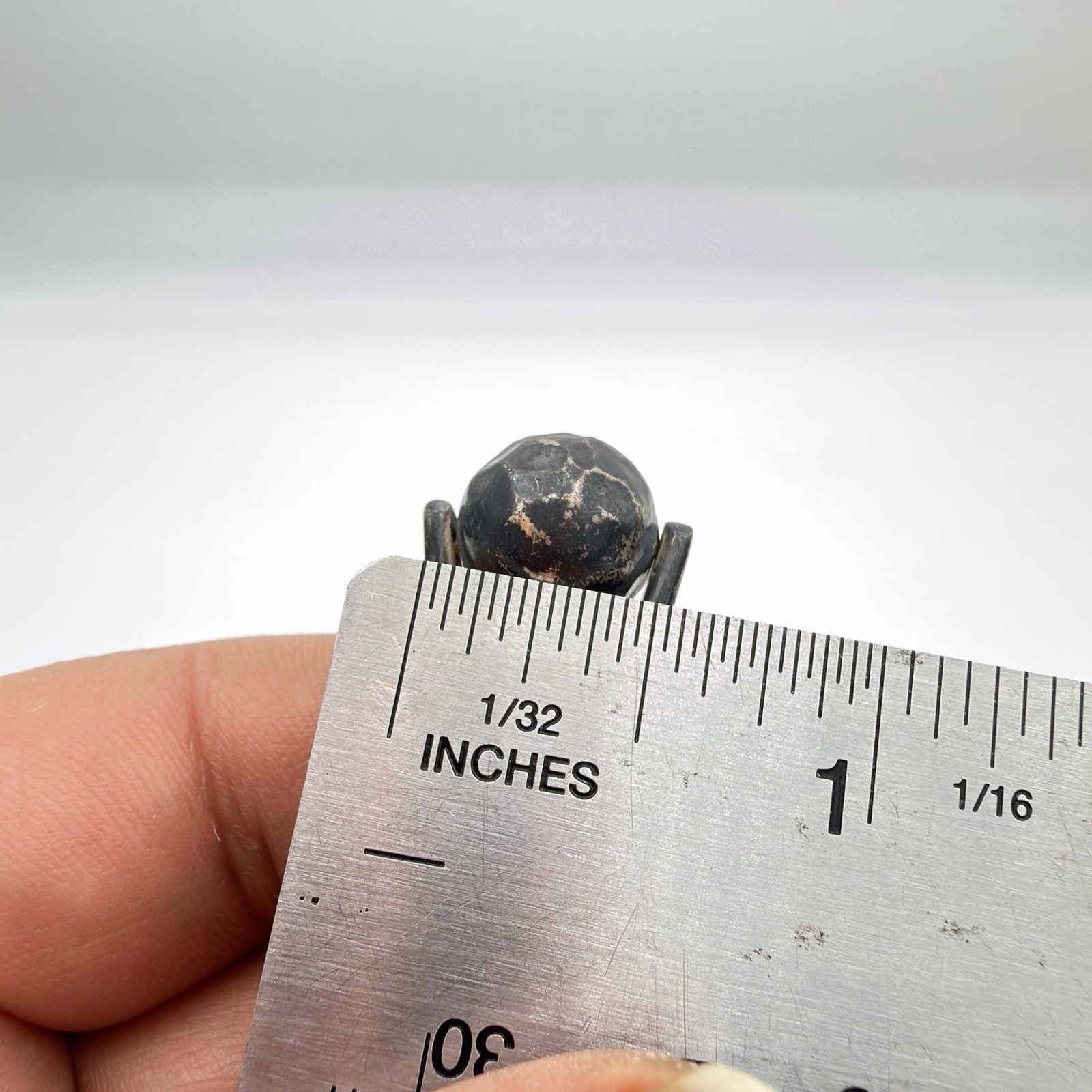 Vtg DDD DOMINIC DINOUART 925 Ring Hammered Ball Modernist MEXICO Sz 7