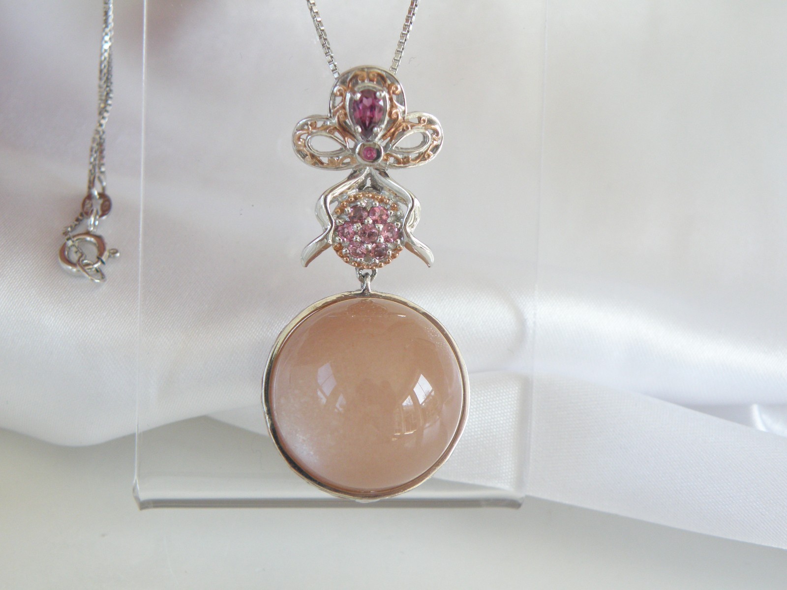 Sterling Silver 925 Gems En Vogue Michael Valitutti Moonstone Orb Pendant