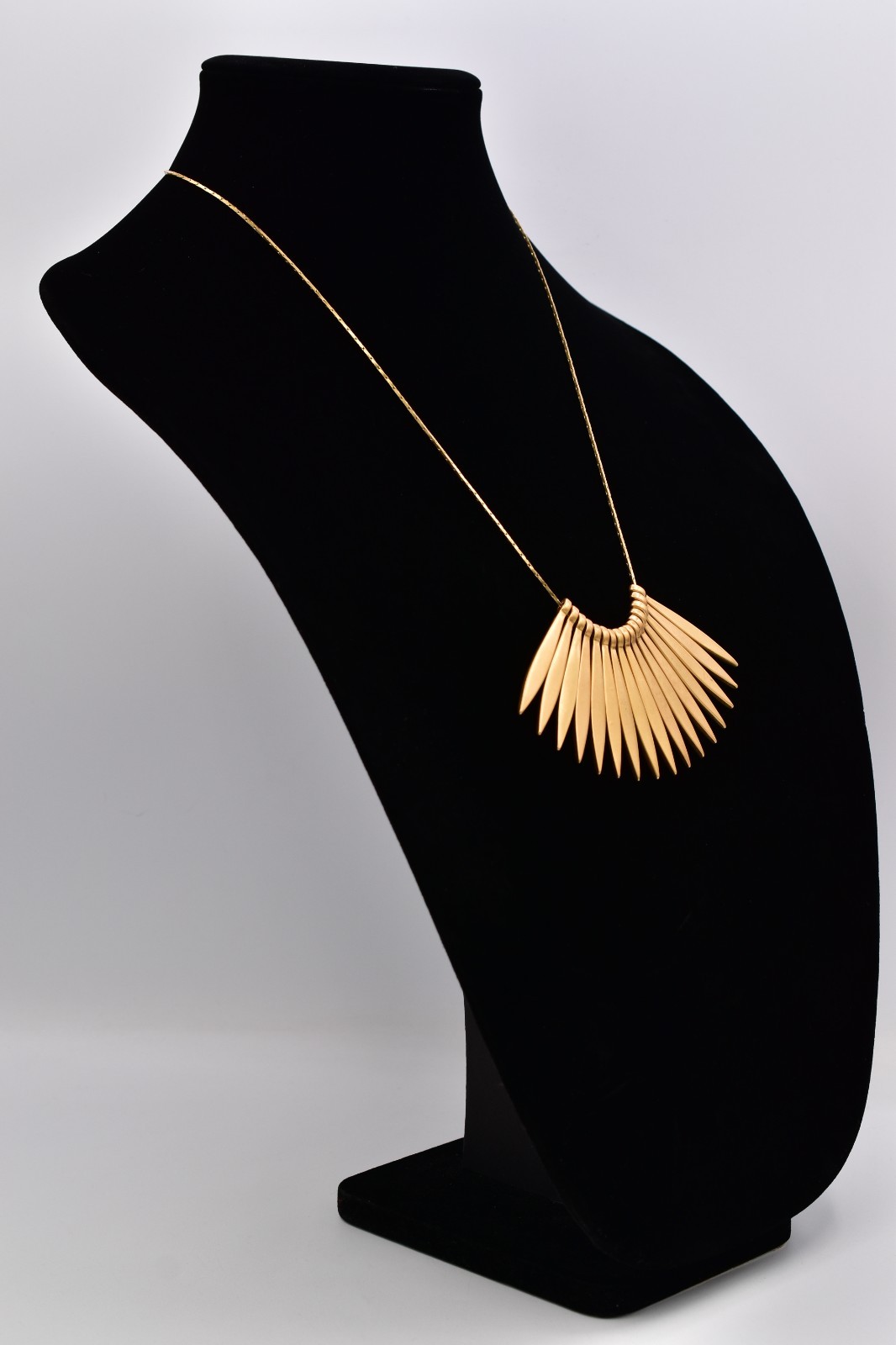 Madewell Gold Spike Statement Necklace Minimalist Fringe Bib Collar Modern BinK