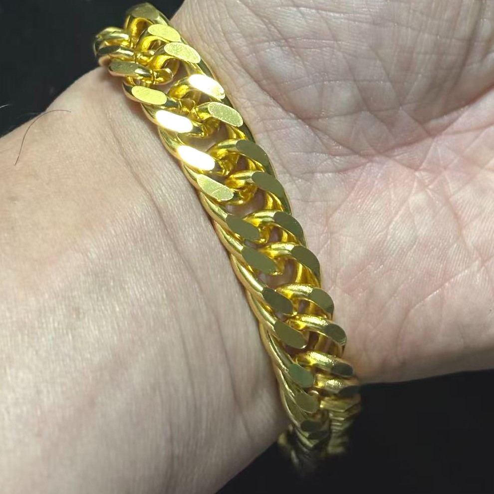 Vintage Bracelet Chain Gold-plated (NOT SURE) marked ‘ 999 ‘, 46.0g, 8.1 inch