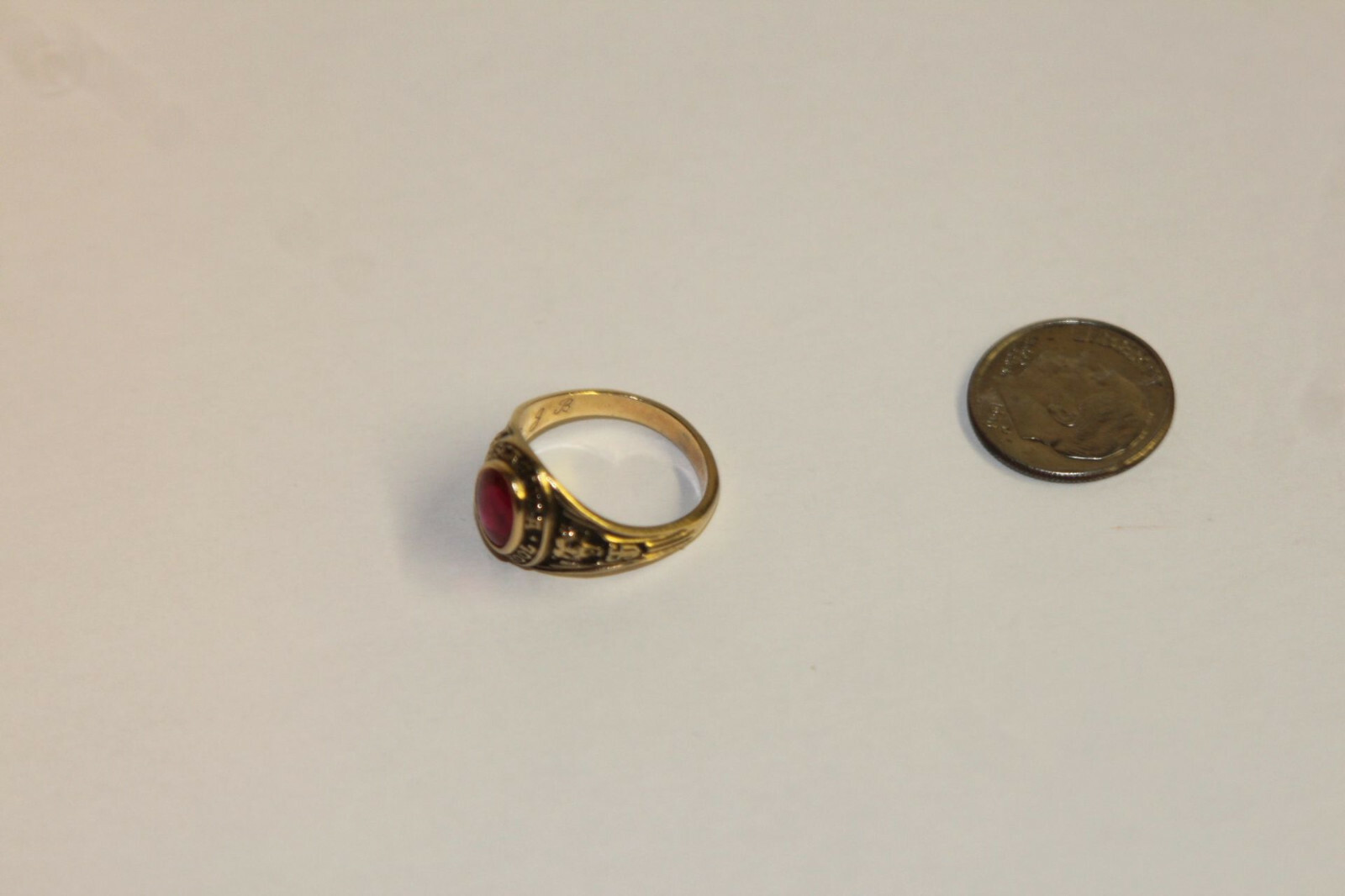 1956 Pascagoula Panthers (MS) “DJB” High School Class Ring 10K Red Stone sz 6