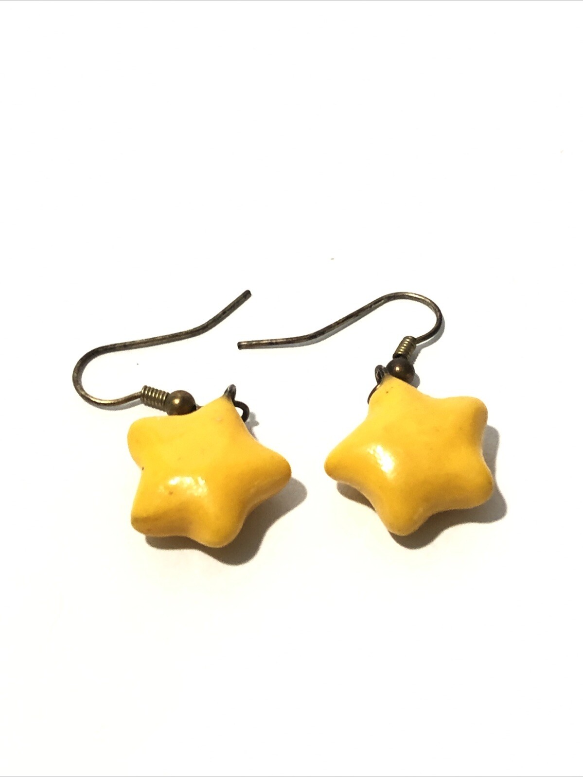 Super Mario Bros Star Dangle Earrings-1.5” Yellow Hook Earrings-Nintendo Jewelry