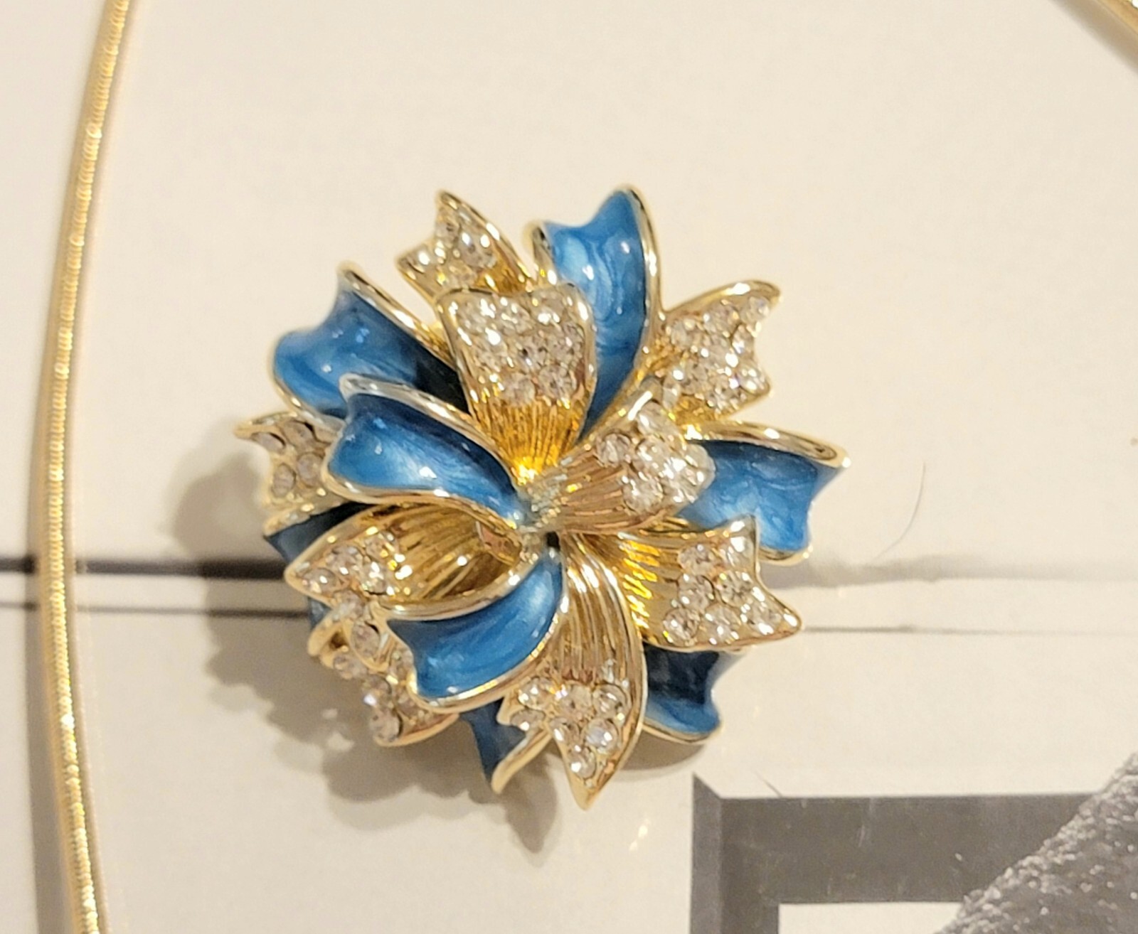 Retired Joan Boyce Flower Necklace Brooch Earrings Ring Jewelry Set, Rare js-