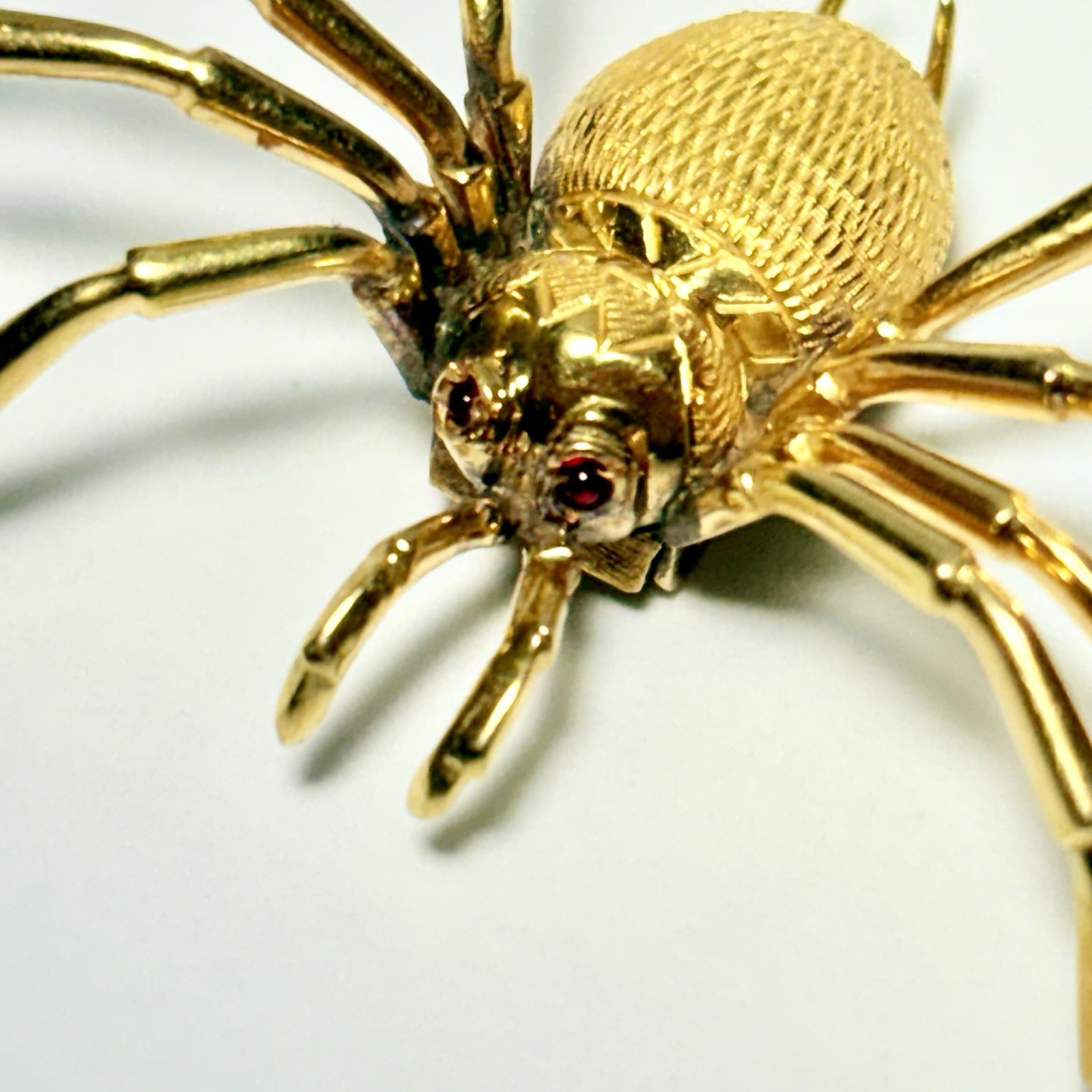 18K Yellow Gold Spider 39mm Brooch Pin 5.0g