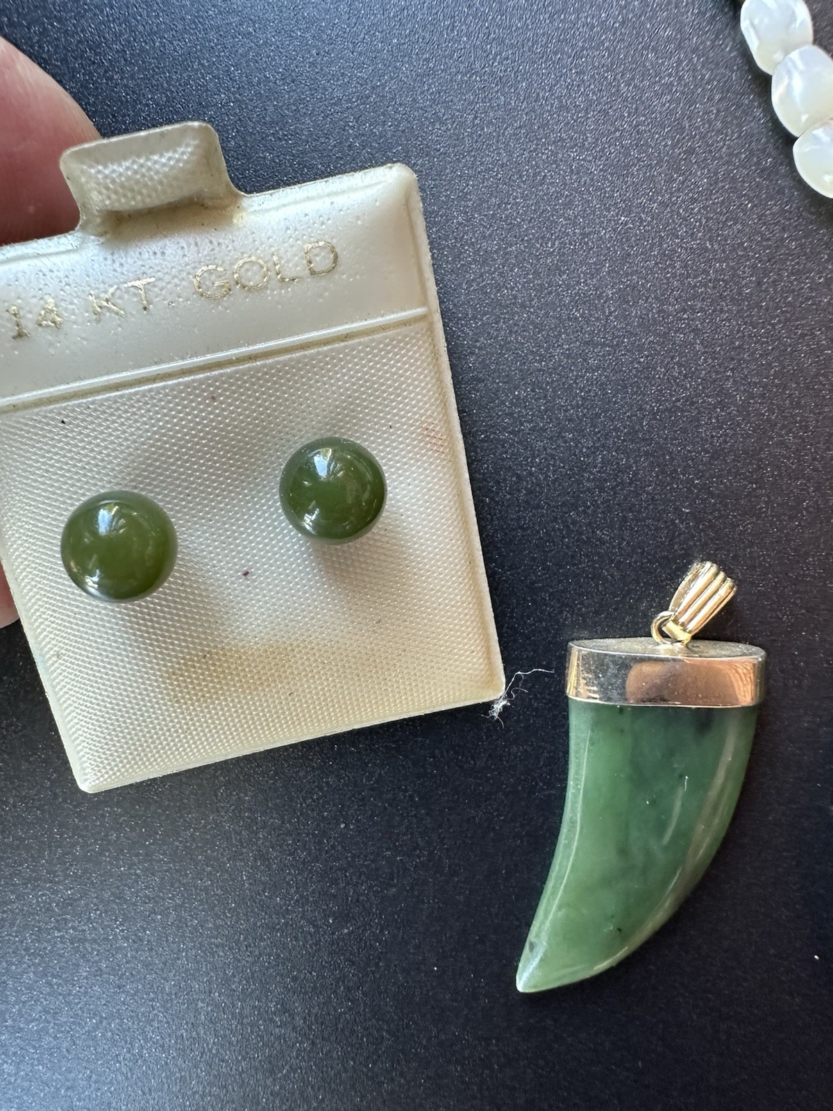 Vintage Jade Bangle LOT Pendant Necklace Earrings Lot