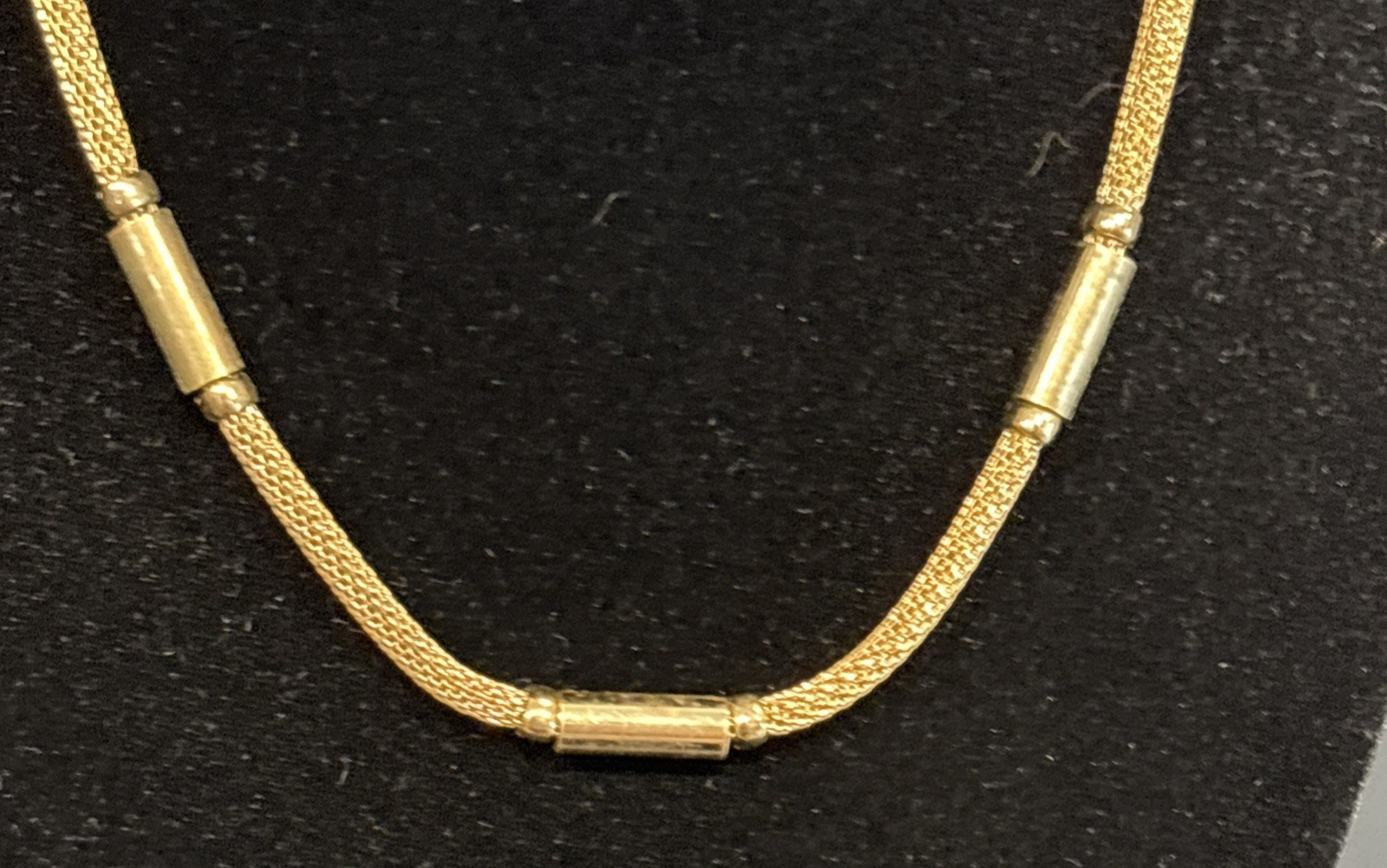 Vintage Gold Tone Whiting & Davis Mesh Rope Chain Necklace 15 1/2″ Spring Ring