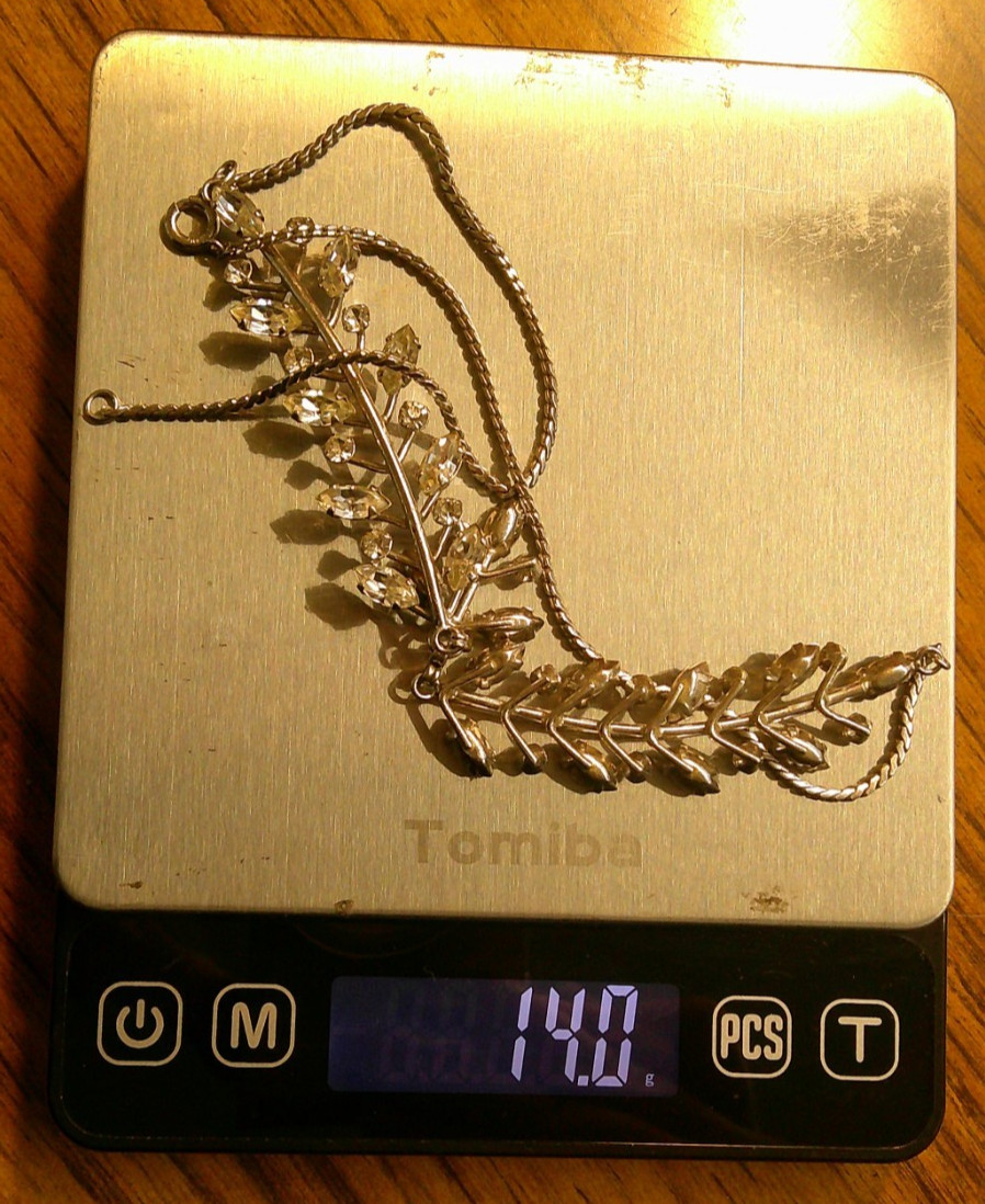 925 Van Dell Crystal Branch/Leaf Necklace