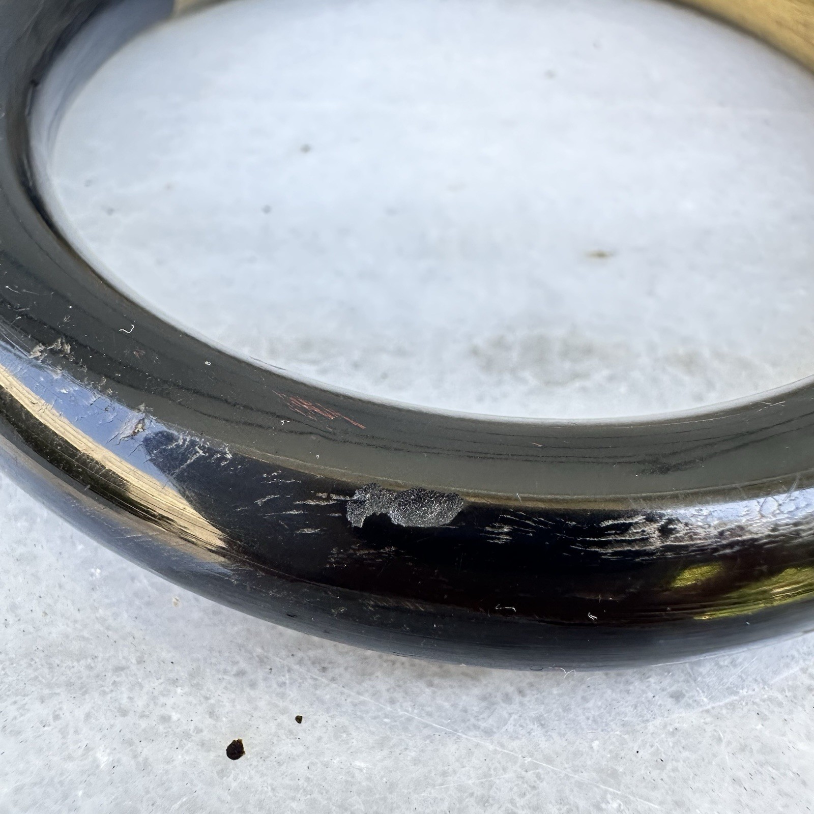 Vintage Black Coral Bangle Bracelet Brass Organic Material Modernist Sculptural