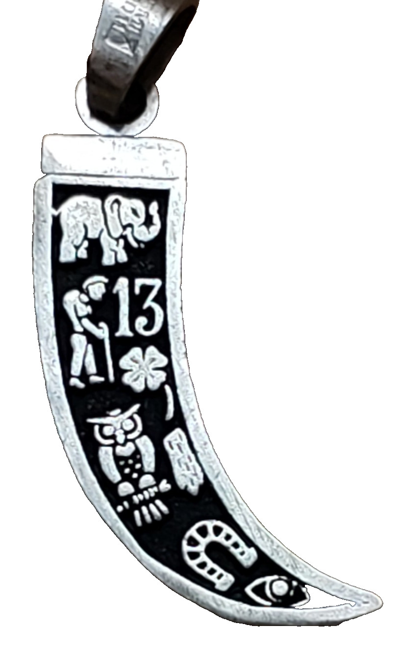 925 MEX MDII silver tooth shape lucky powers pendant