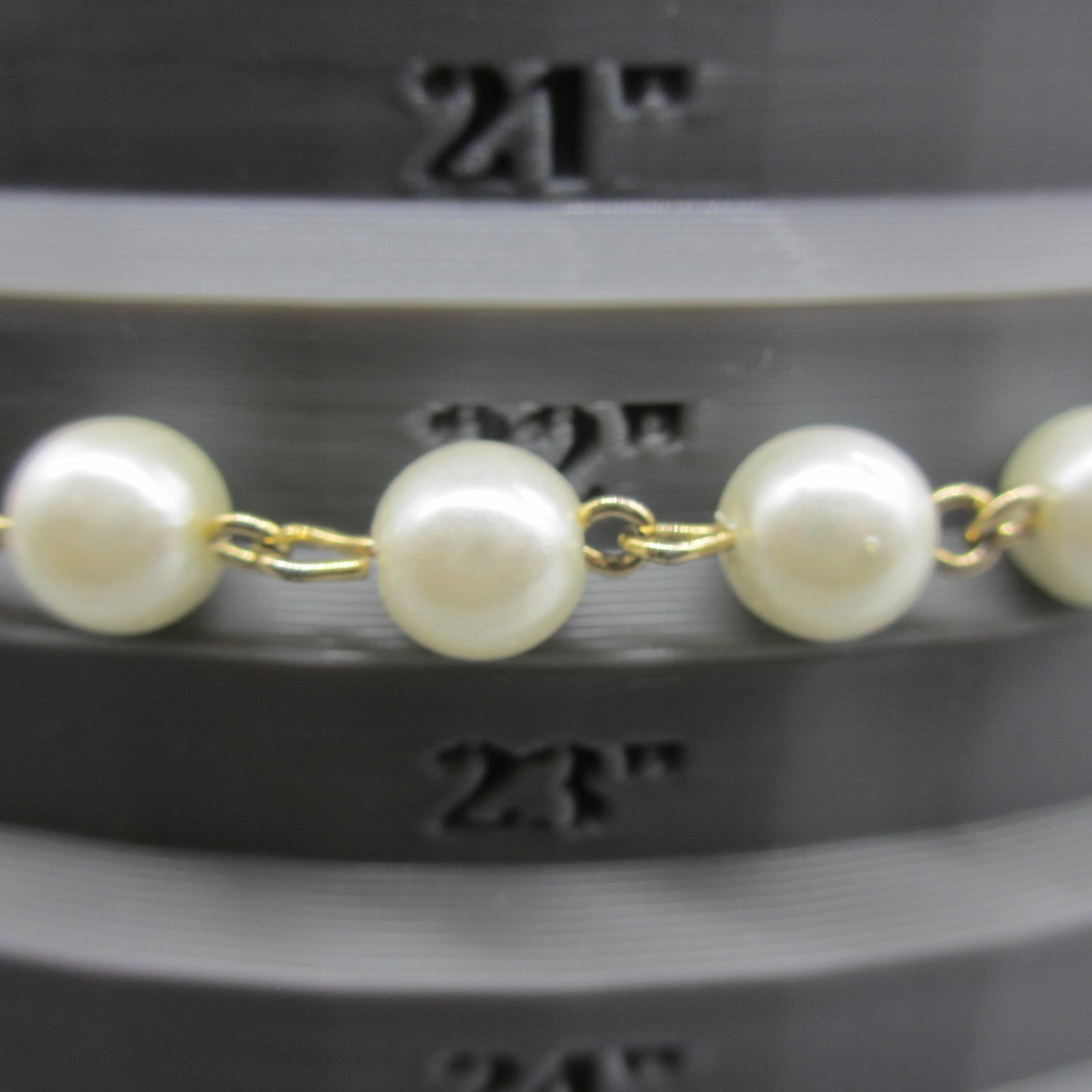 Vintage Tassel Necklace MCM Simulated Pearl Gold Tone 22 Inch