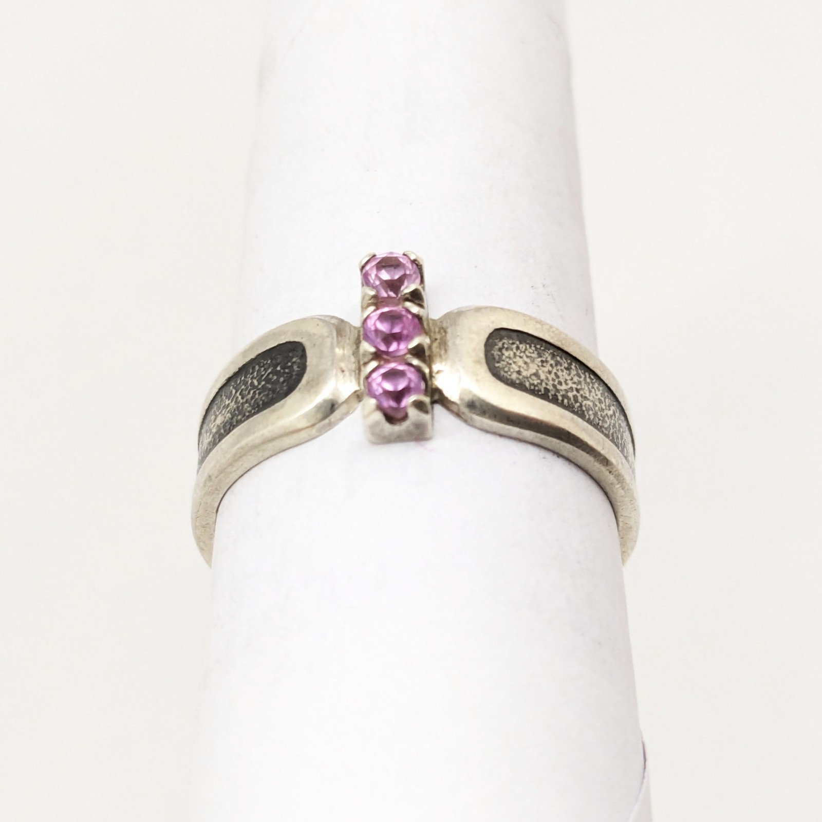 Vintage Elegant RING Silver 925 with Chic Bright Stones -size: 8US (18.5mm)| #46