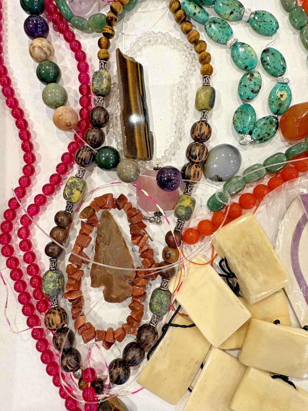 Mixed JEWELRY Lot Gemstones Turquoise Agate Purple Amethyst Bead Craft