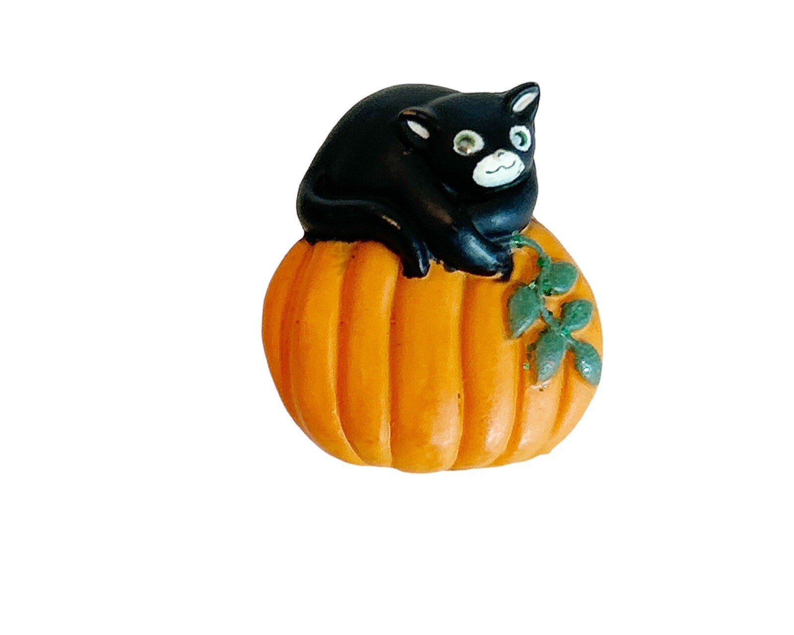 Fun World Halloween Witch Devil Cat on Pumpkin Pins Brooch Set of 3 Colorful