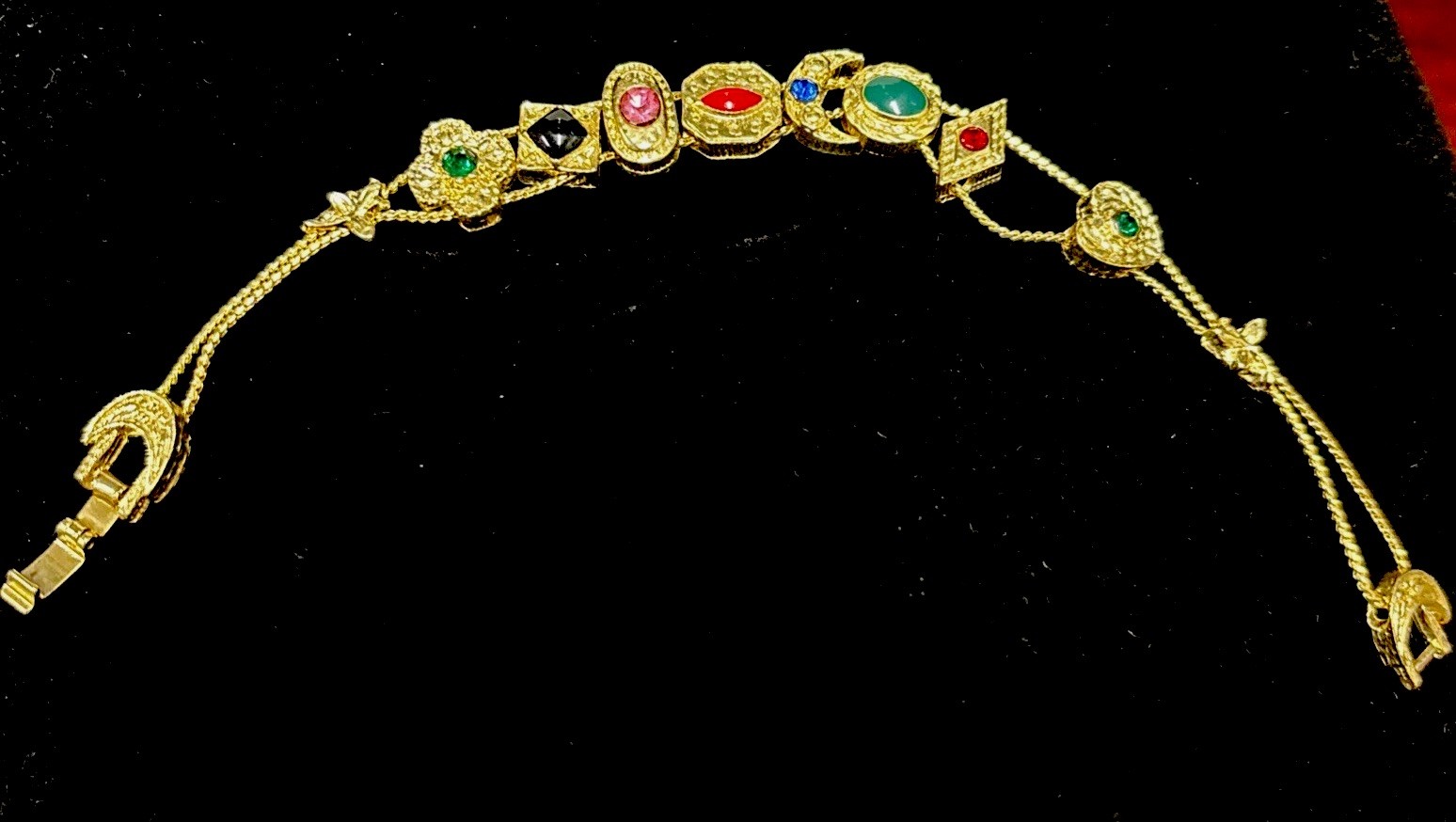 Bracelet slide charm Goldtone 6.5 Vintage