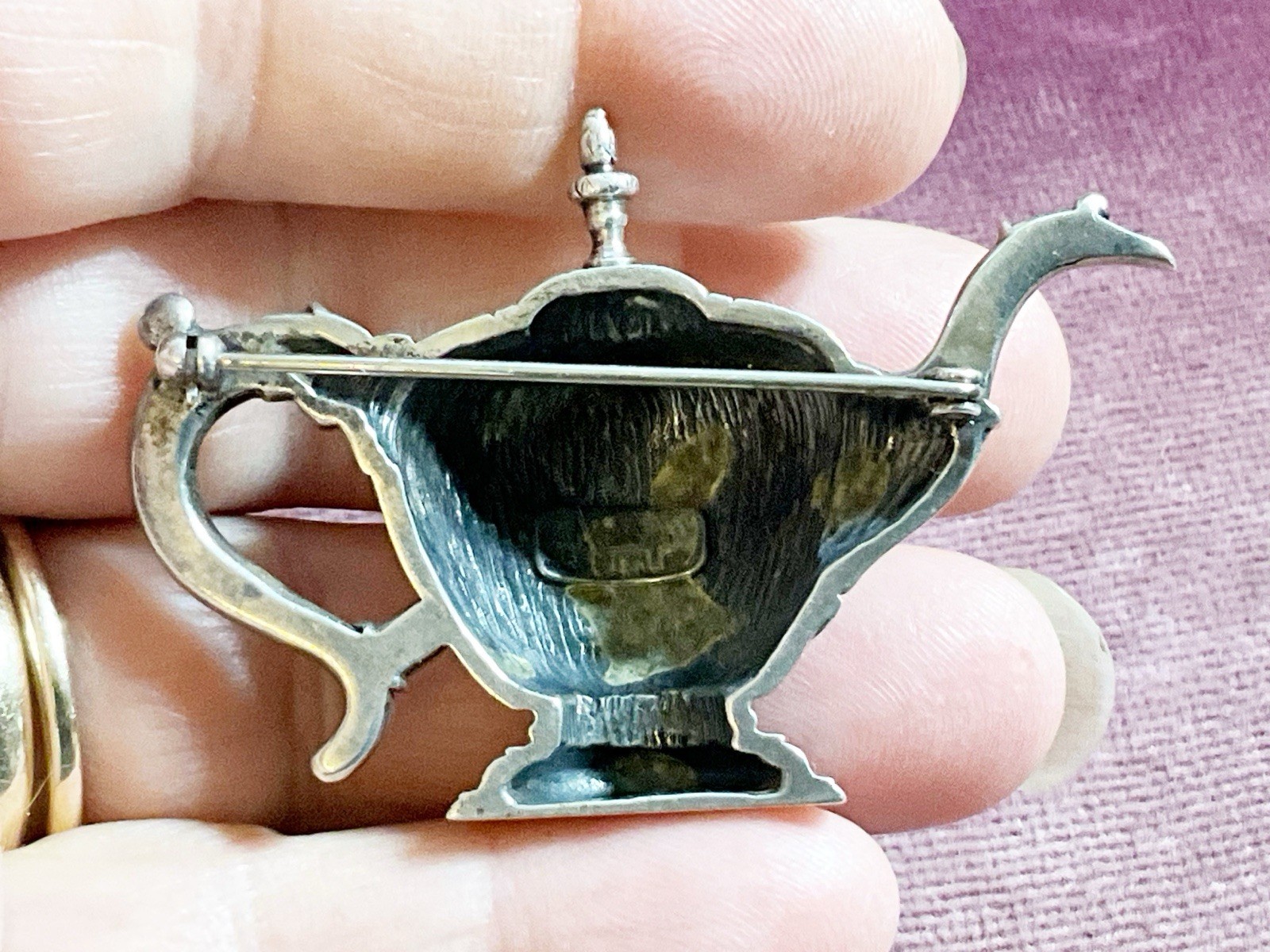 Vintage Sterling Silver Paul Revere Teapot Pin Brooch Boston Museum Of Fine Arts