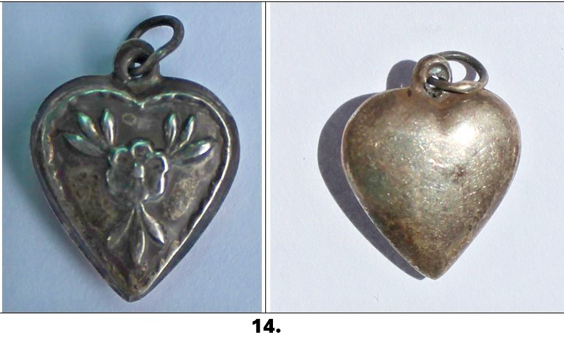 Vintage 1940s Sterling Silver Puffy Heart Charms WWII Sweetheart CHOOSE ONE