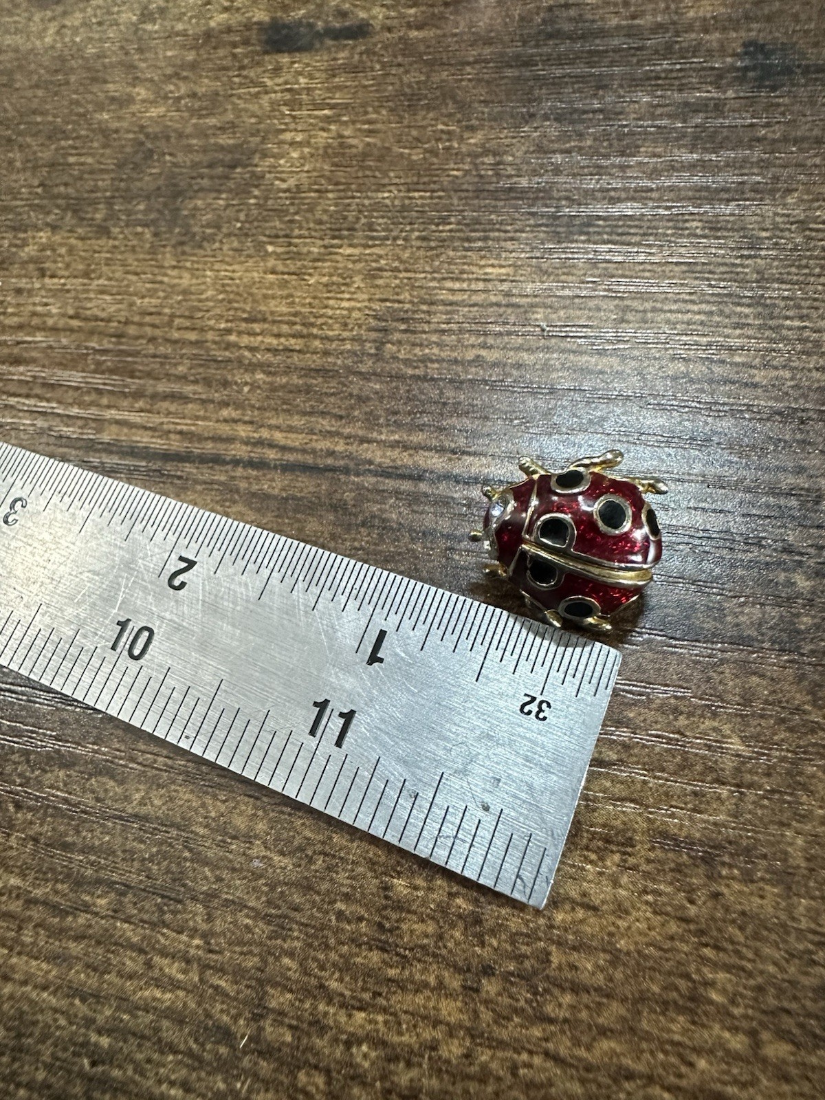 Lot 5 Ladybug Beetle Brooch Pins Enamel Rhinestone Leather Insect