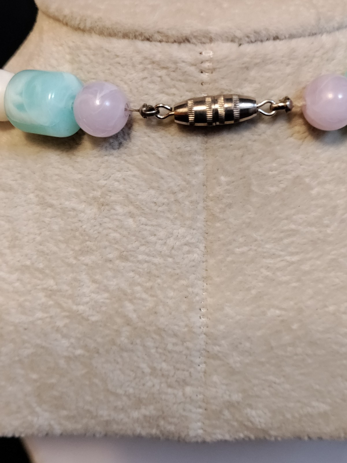 Vintage Soft Pastels Acrylic Multi Shaped Beaded Necklace