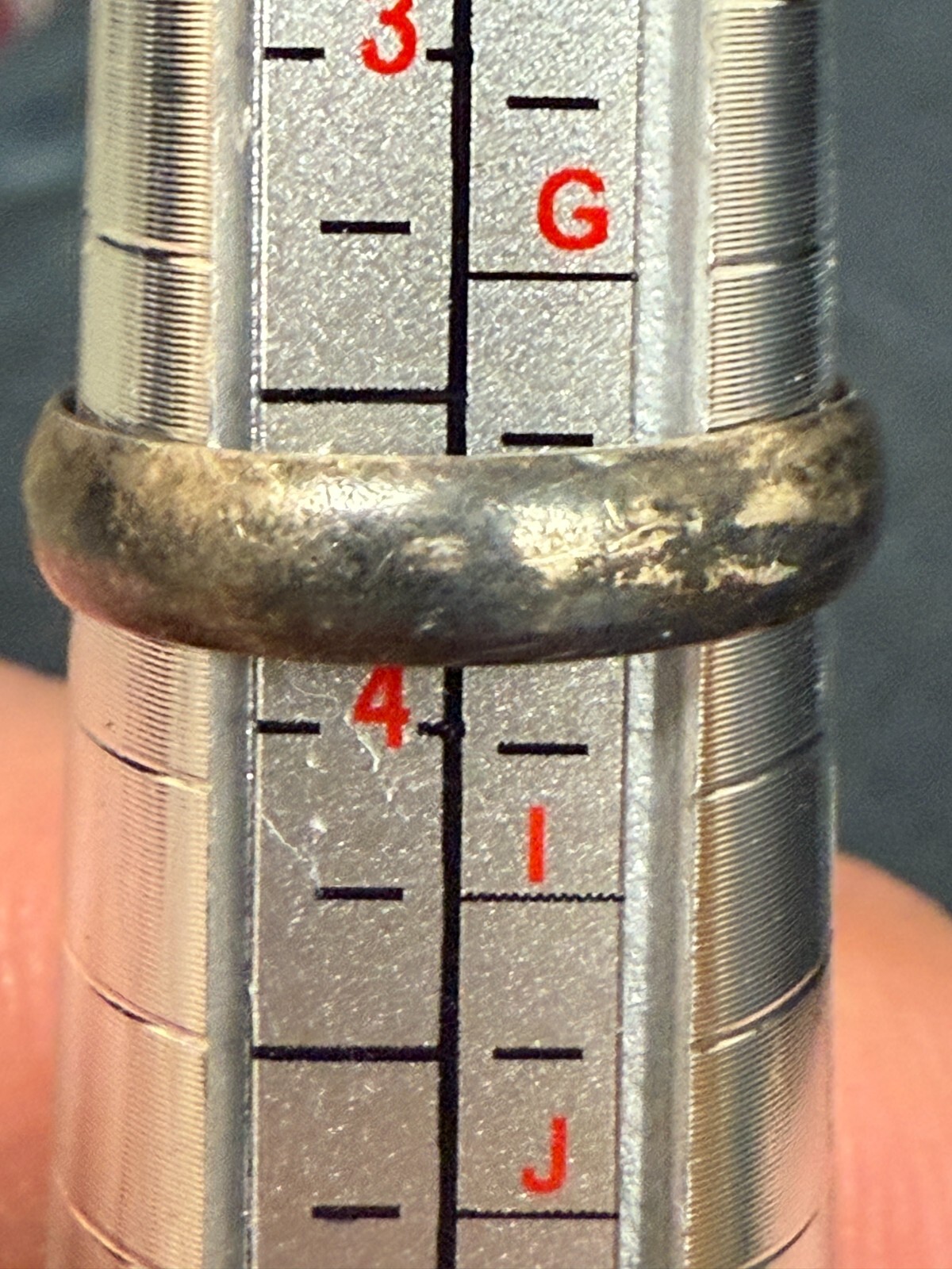 Vintage Unique Stacker Sterling Silver 925 Size 5.75 Solid Plain Iron Ring