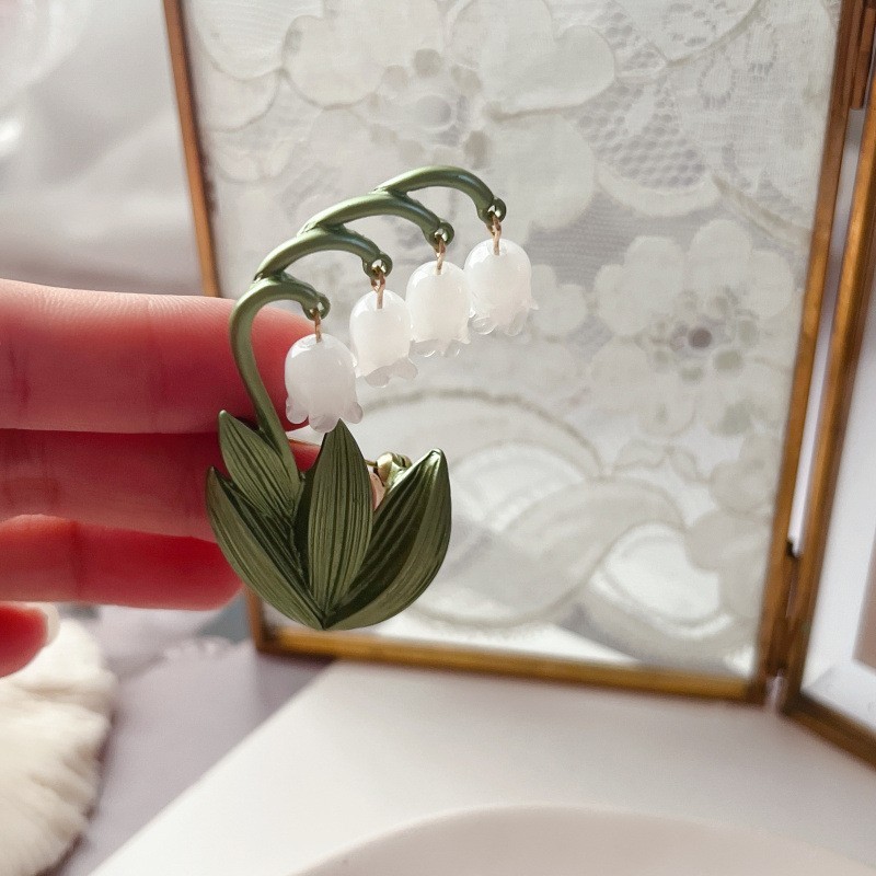 Lily Of The Valley Brooch Pin Vintage Movable Flower Brooch Pin Gift Idea