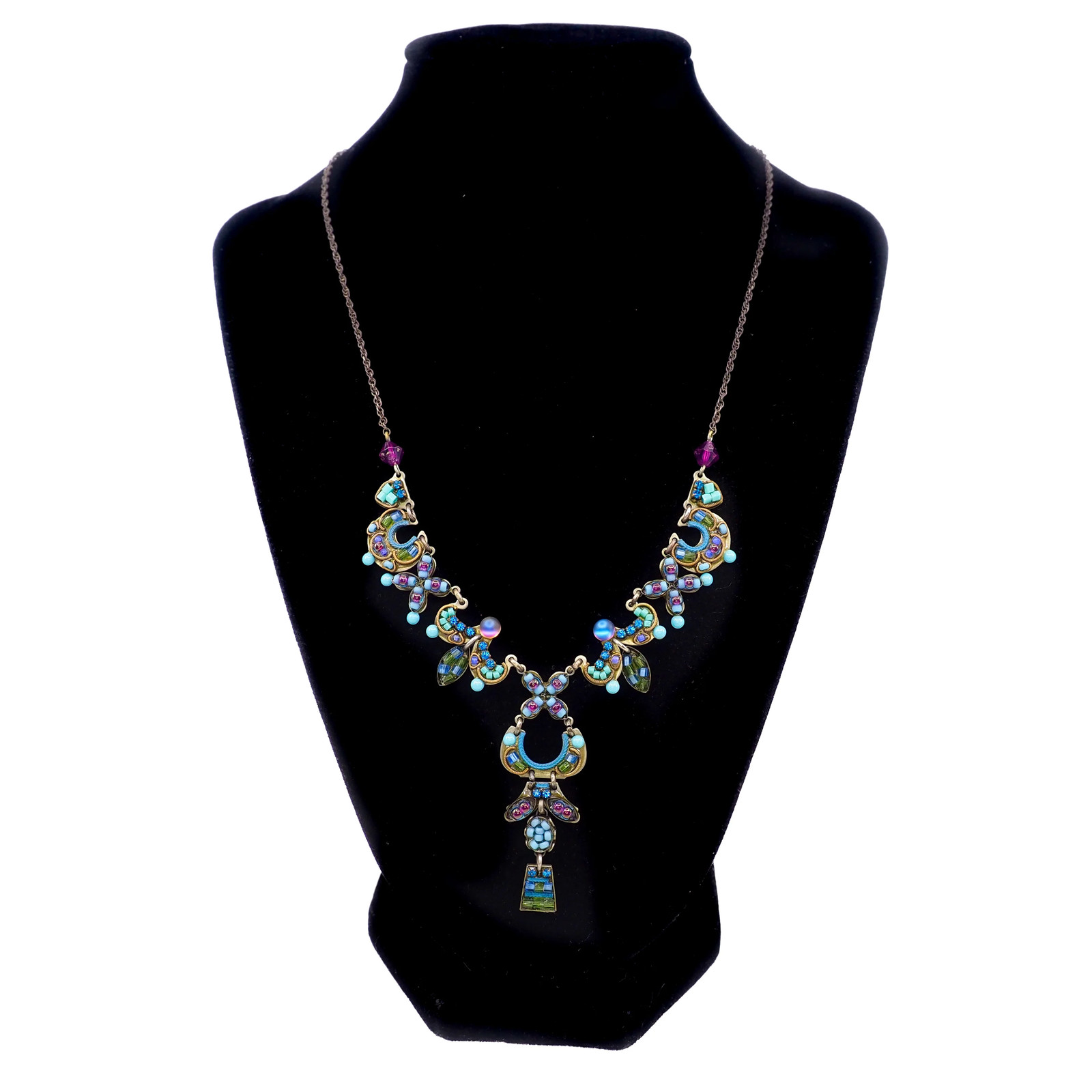 Vintage 1990s AYALA BAR Bead Multicolor Statement Designer 19″ Necklace