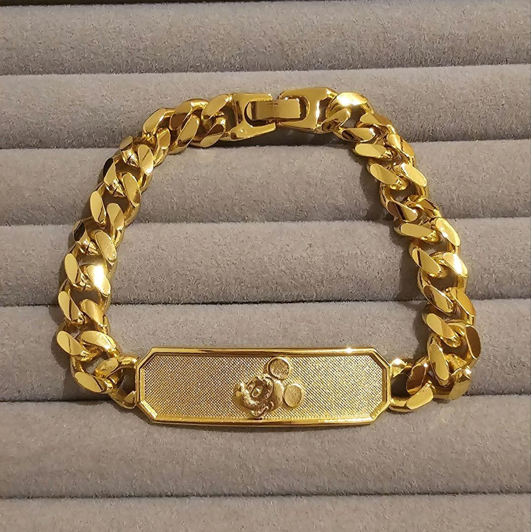 Disney Mickey Mouse Gold Chain Bracelet Vintage