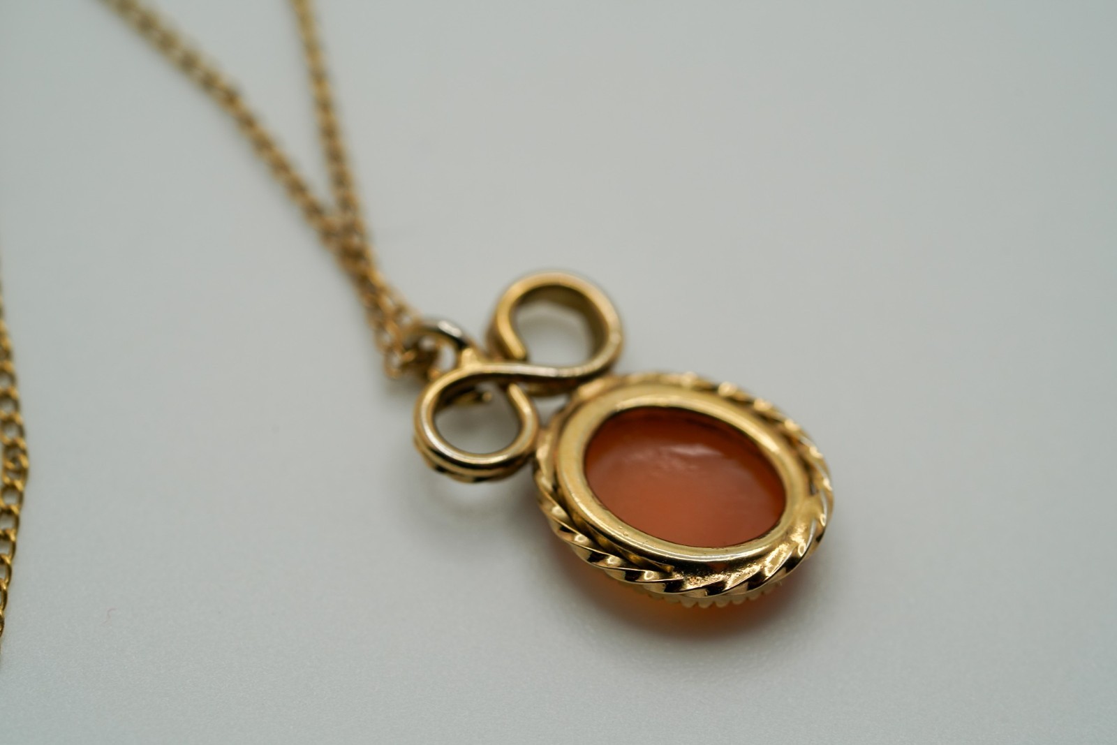 Vintage 12k Gold Filled Cameo 1.8cm Necklace 18.5” JB1
