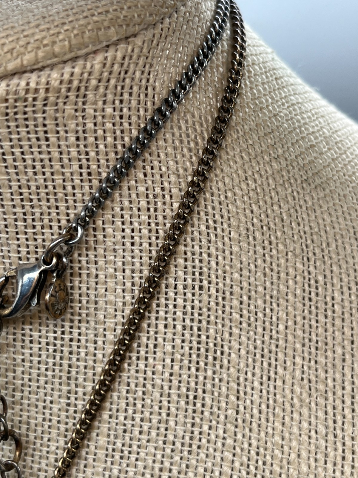 vintage inch clear Flat Faceted Stone Necklace bl01