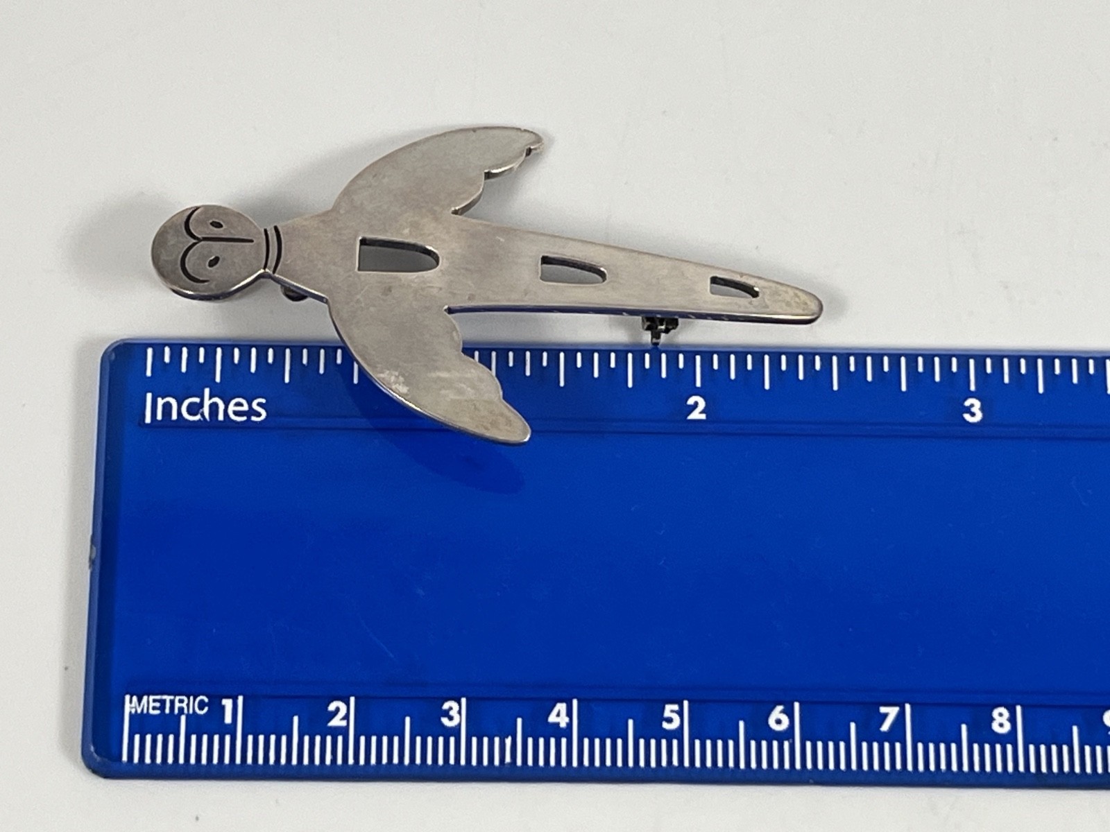 VINTAGE FORBES STERLING SILVER MODERNIST TUNDERBIRD PENDANT PIN BROOCH