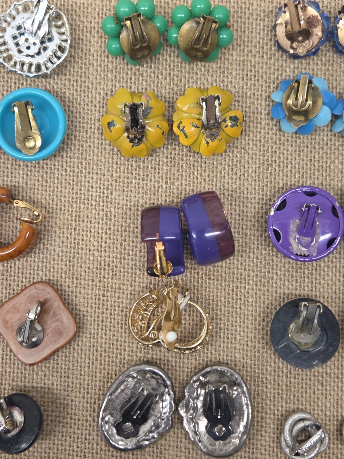 Vintage Clip On Earrings Lot 15 Pairs West Germany, Dauplaise, Sarah Coventry