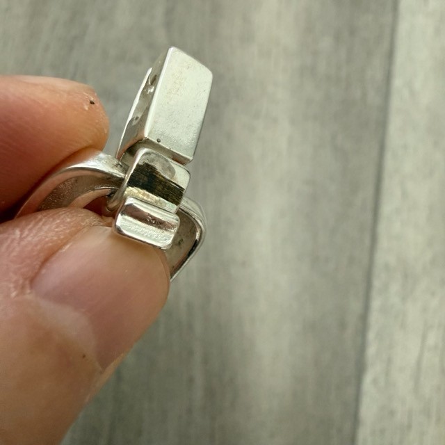 VTG Chunky Sterling Silver Geometric Link Bracelet 925 Heavy Modernist 44g