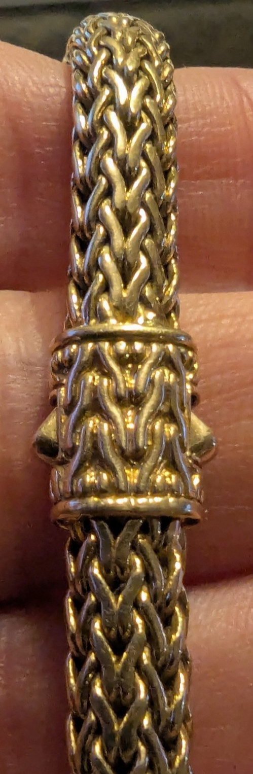 John Hardy Icon 18K Yellow Gold Sapphire & Diamond Bracelet 8” 44g Heavy #10
