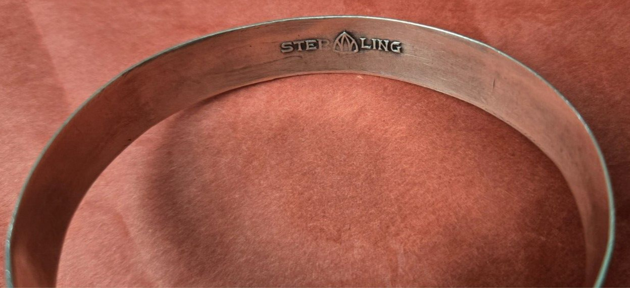 VTG 925 Sterling Silver WOHELO Campfire Girl Cuff Bracelet Etched 1/2 Inch 16g