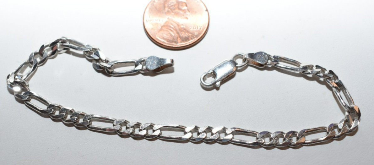 AZ Italy Figaro Sterling Bracelet or Anklet 8″