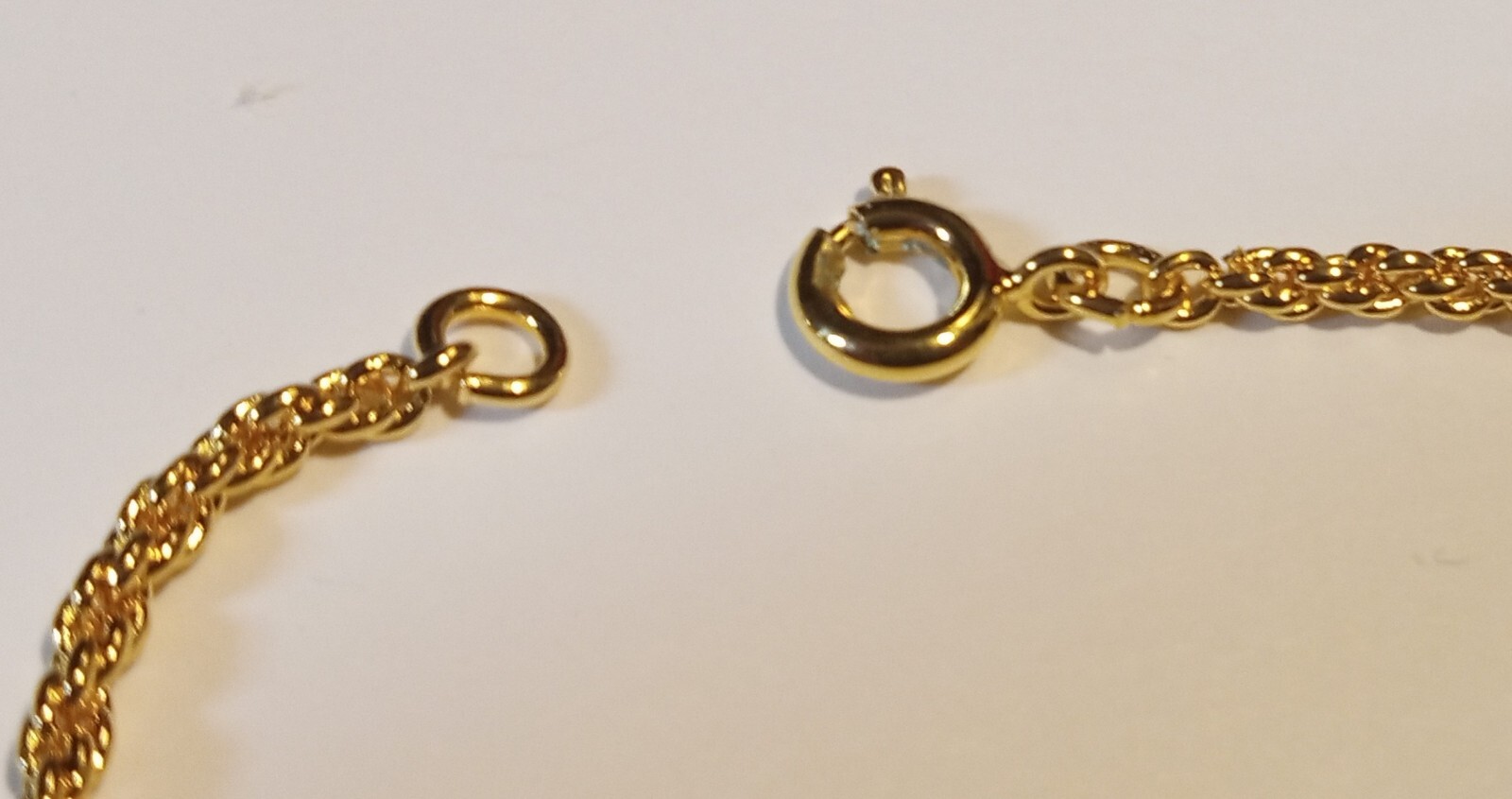 Vintage Speidel USA Two Tone Gold Finish 6 3/4″ Heart Ankle Bracelet – NOS