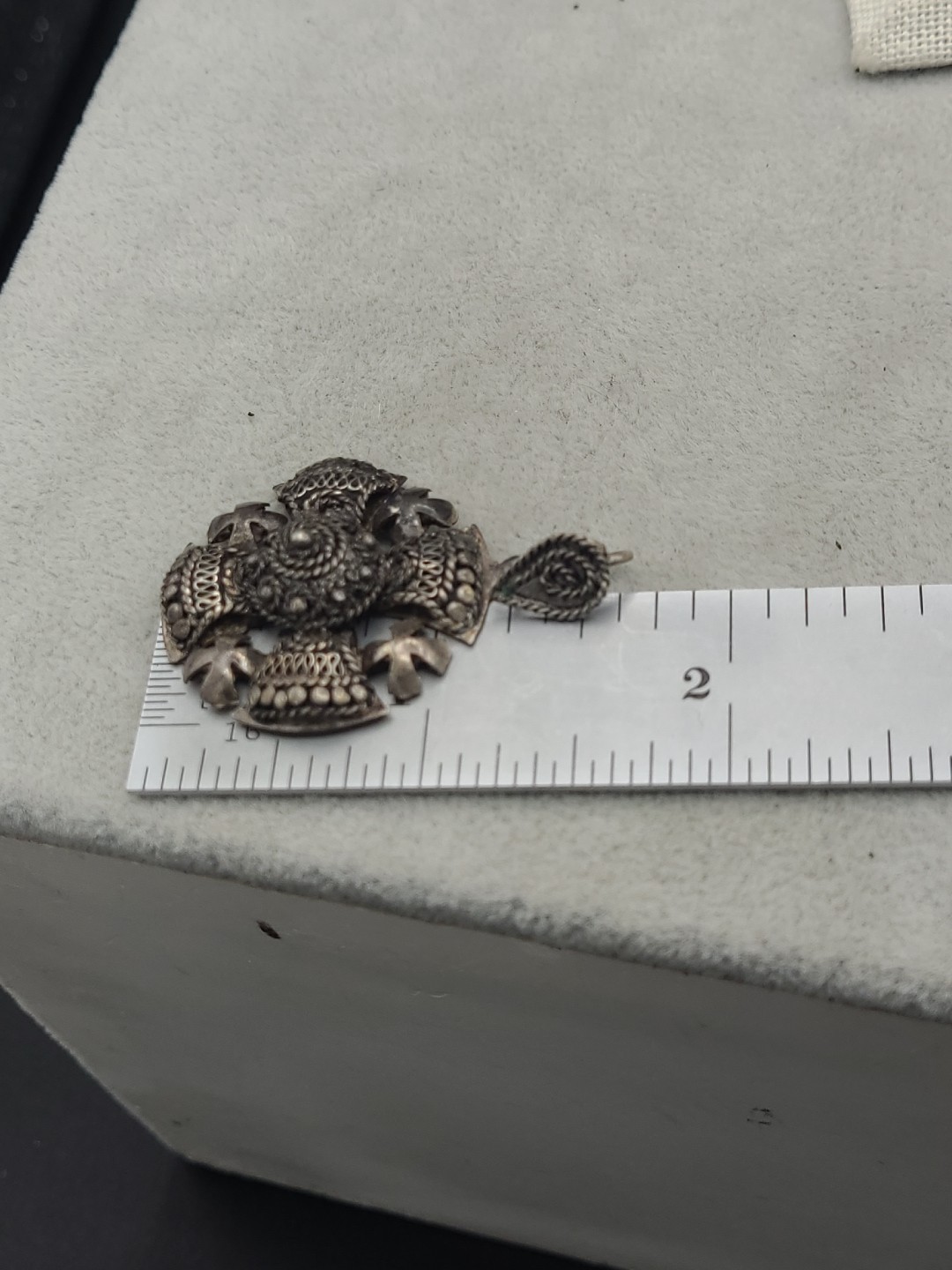 Vintage Antique 900 Silver Jerusalem Cross Pendant