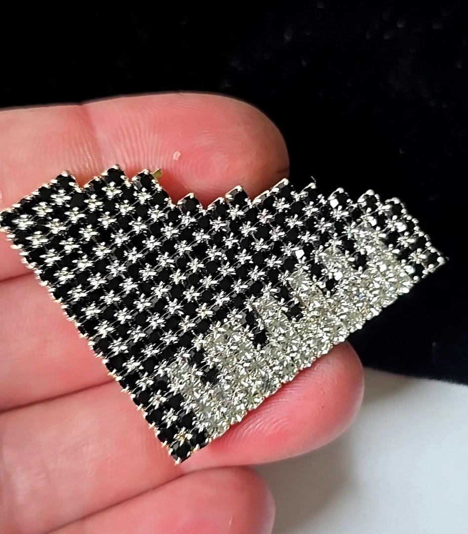 Vintage Lauren Spencer Austrian Crystals Prong Piano Pin Brooch