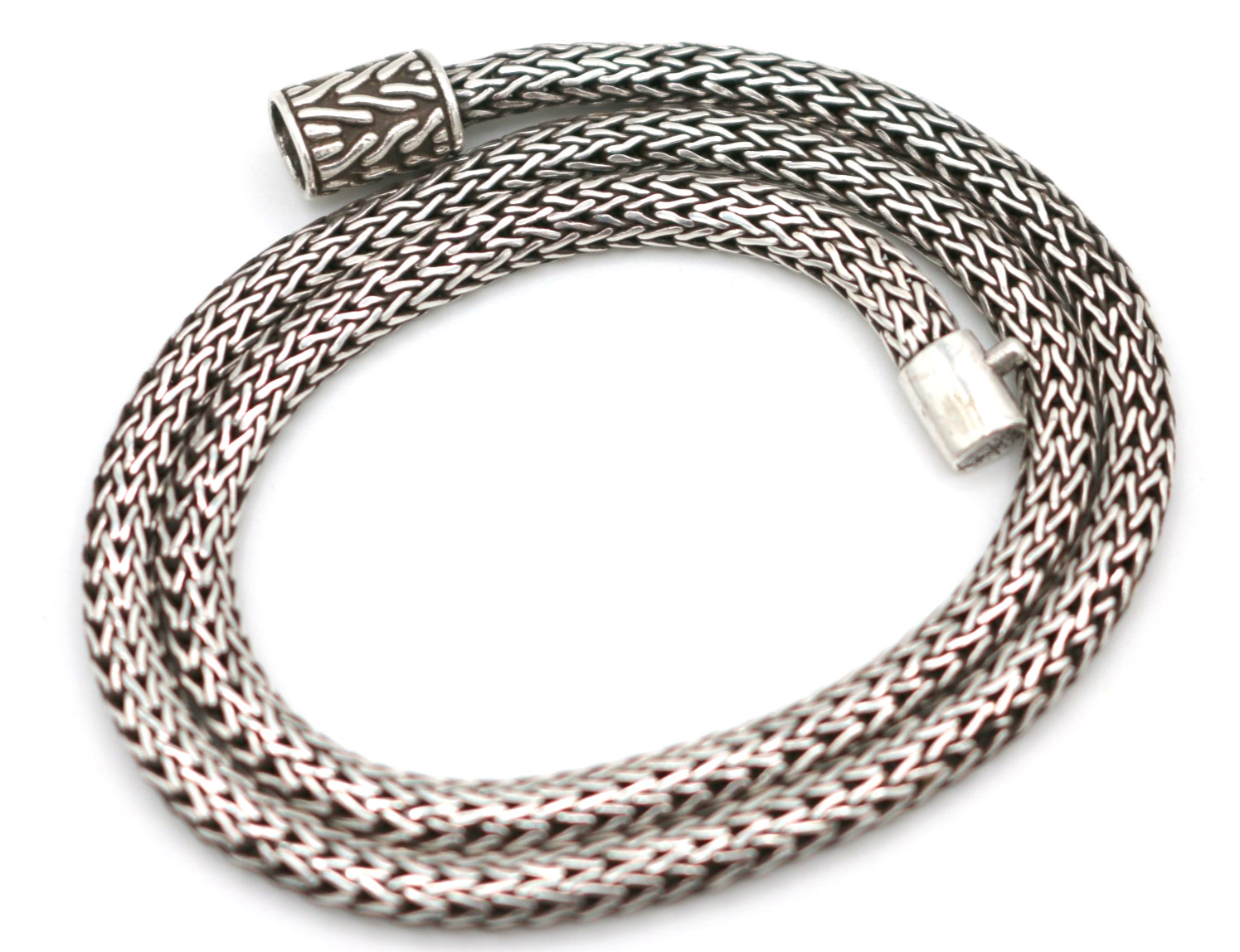 VTG John Hardy Sterling Silver 925 4.8mm Woven Spiga Wheat Chain Necklace 16”