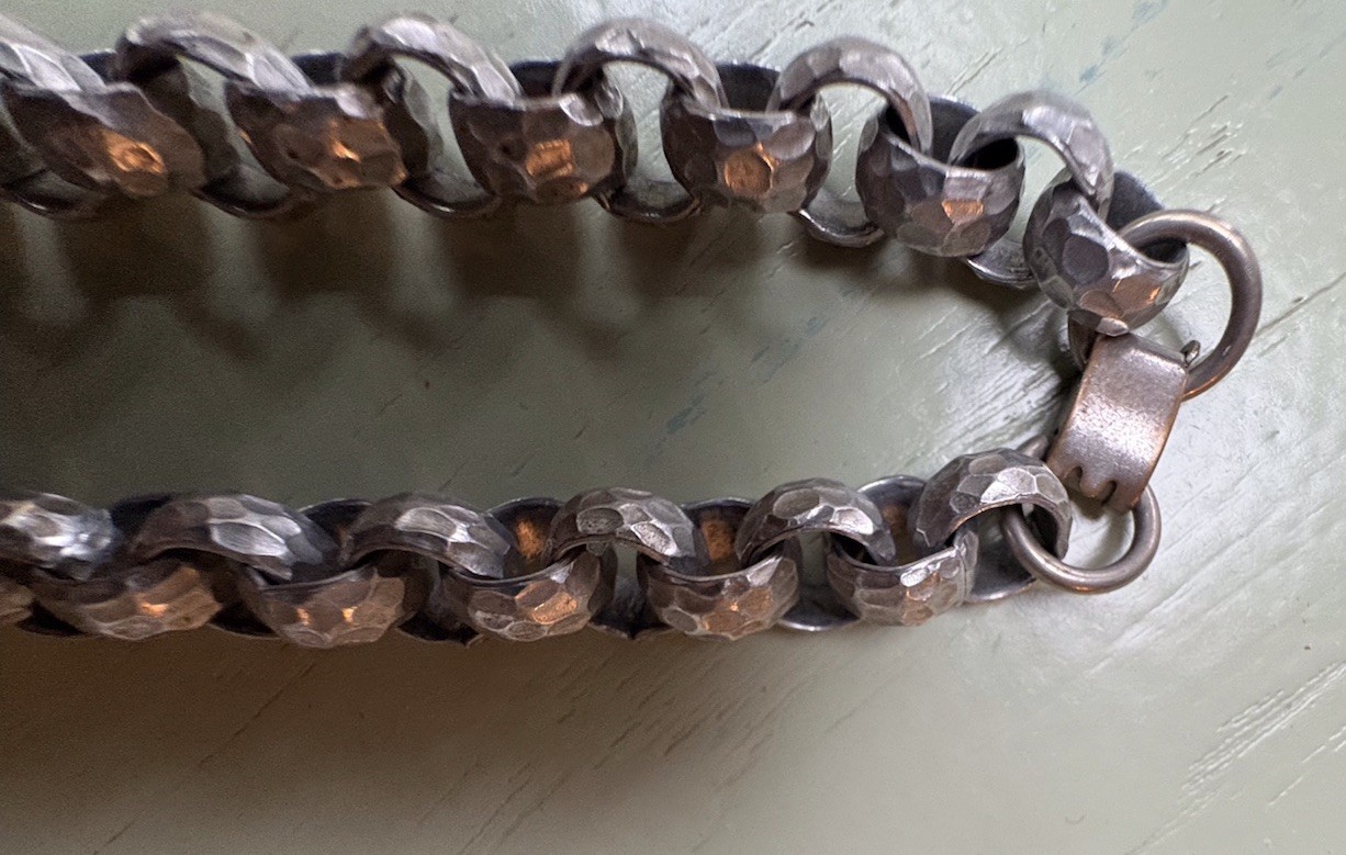 Vintage Hammered Aluminum Necklace