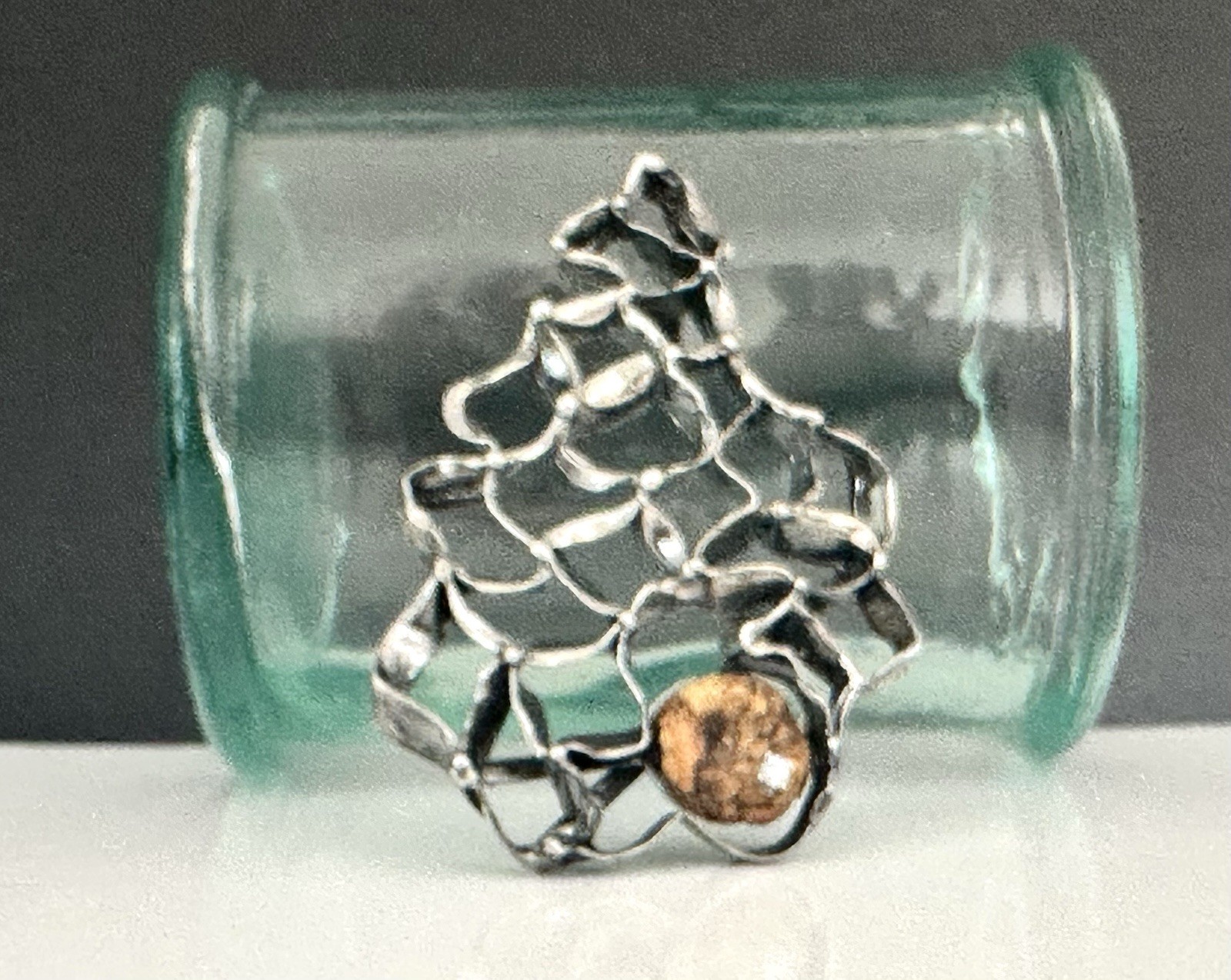 Sterling Silver 925 Abstract Vintage Modernist Retro Pendant Handmade Hallmarked