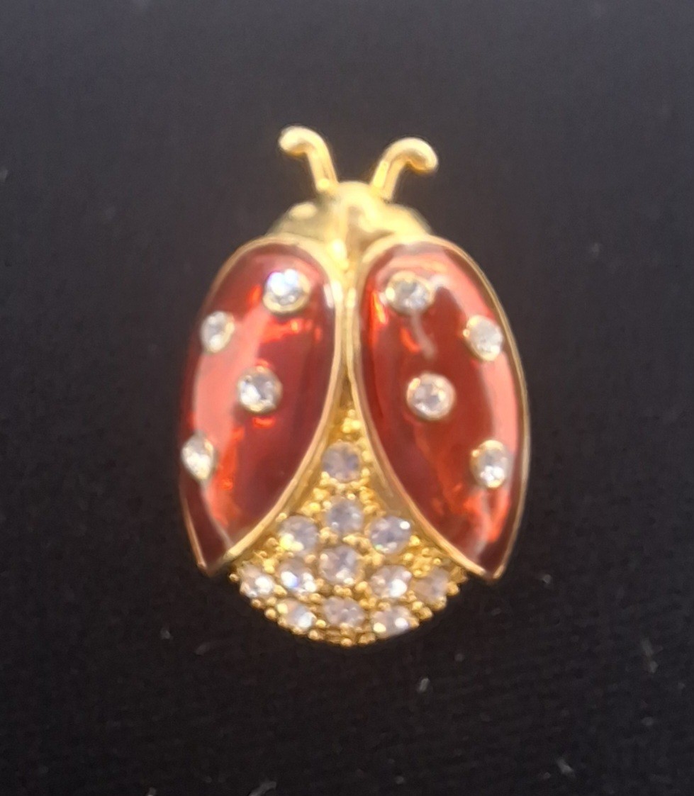 Rare Hard to Find – Retired Gold Plated DAR Ladybug Pendant Pin By GARNAY