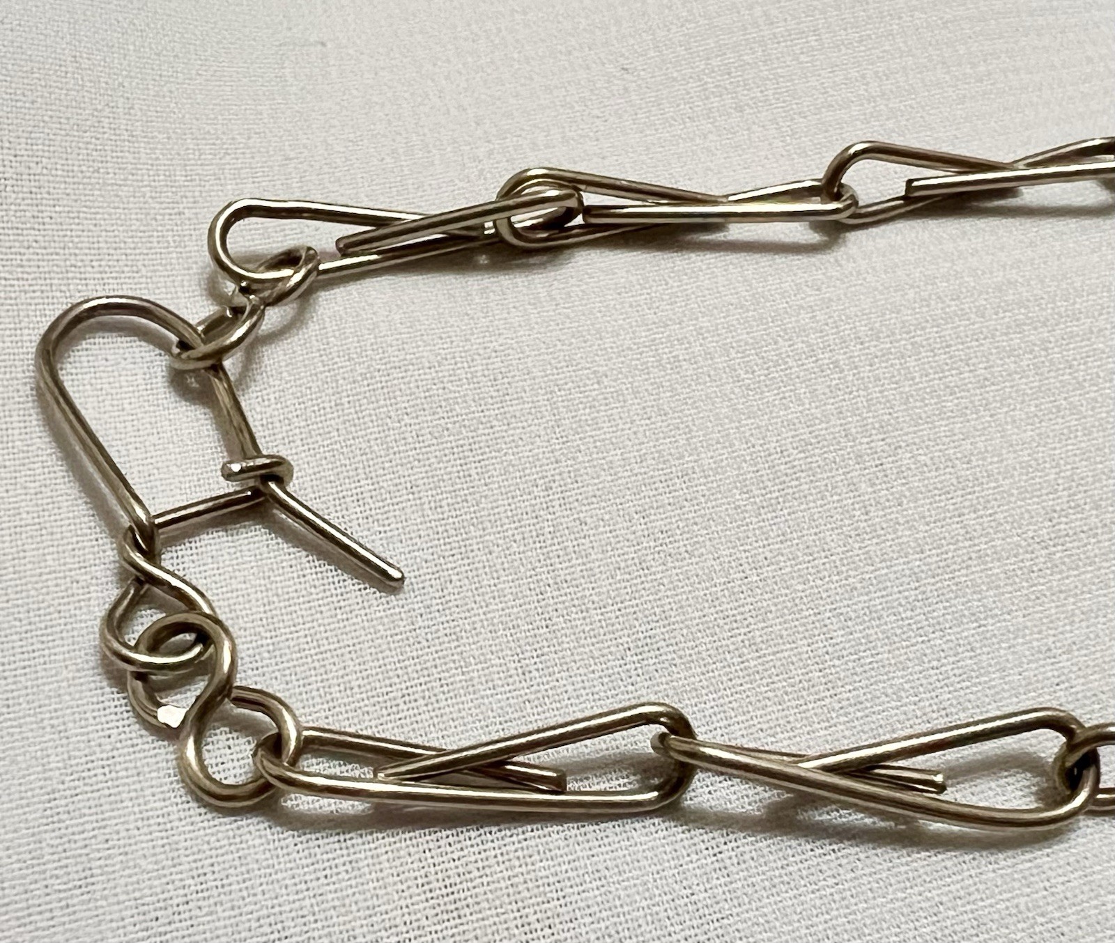 Abstract BRUTALIST Brass Metal AMETHYST BEAD PENDANT & Necklace Chain VINTAGE