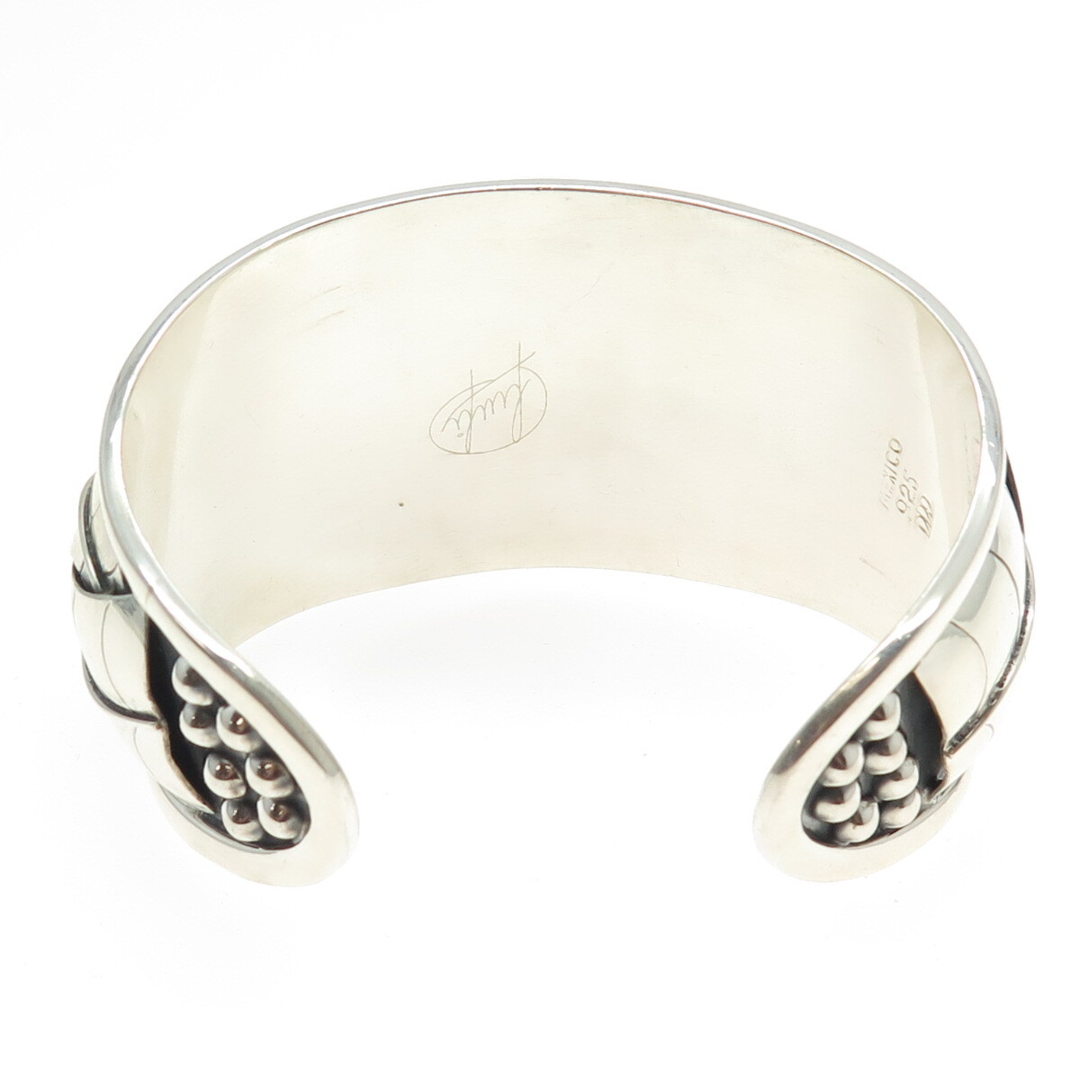 DOMINIQUE DINOUART 925 Sterling Silver Vintage Mexico Modernist Bracelet 6.75″