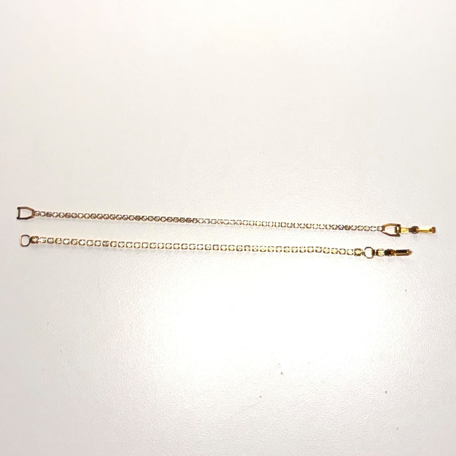 BRACELETS 2 ct set tennis rhinestone goldtone metal sisters mother daughter vint