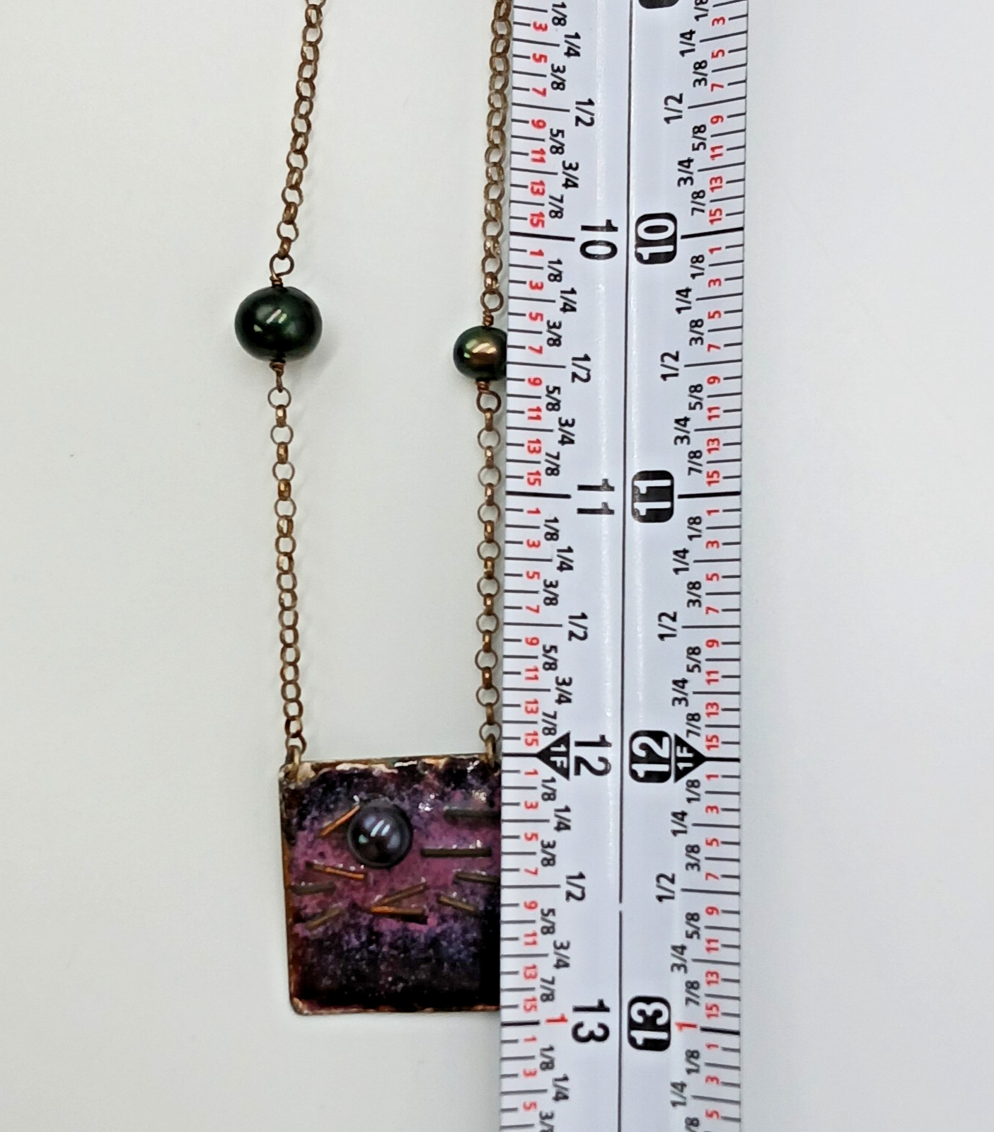 925 Station Peacock Pearl Necklace 24in Sterling Silver 12gtw Artisan Enamel
