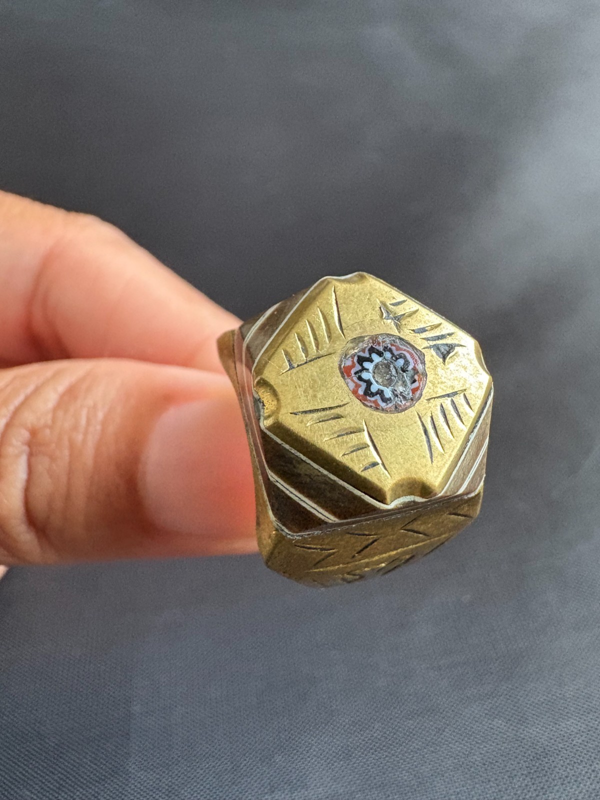 Vintage Moroccan Tuareg Brass Ring Berber Sahara Handmade Ring Brass Size 7 US