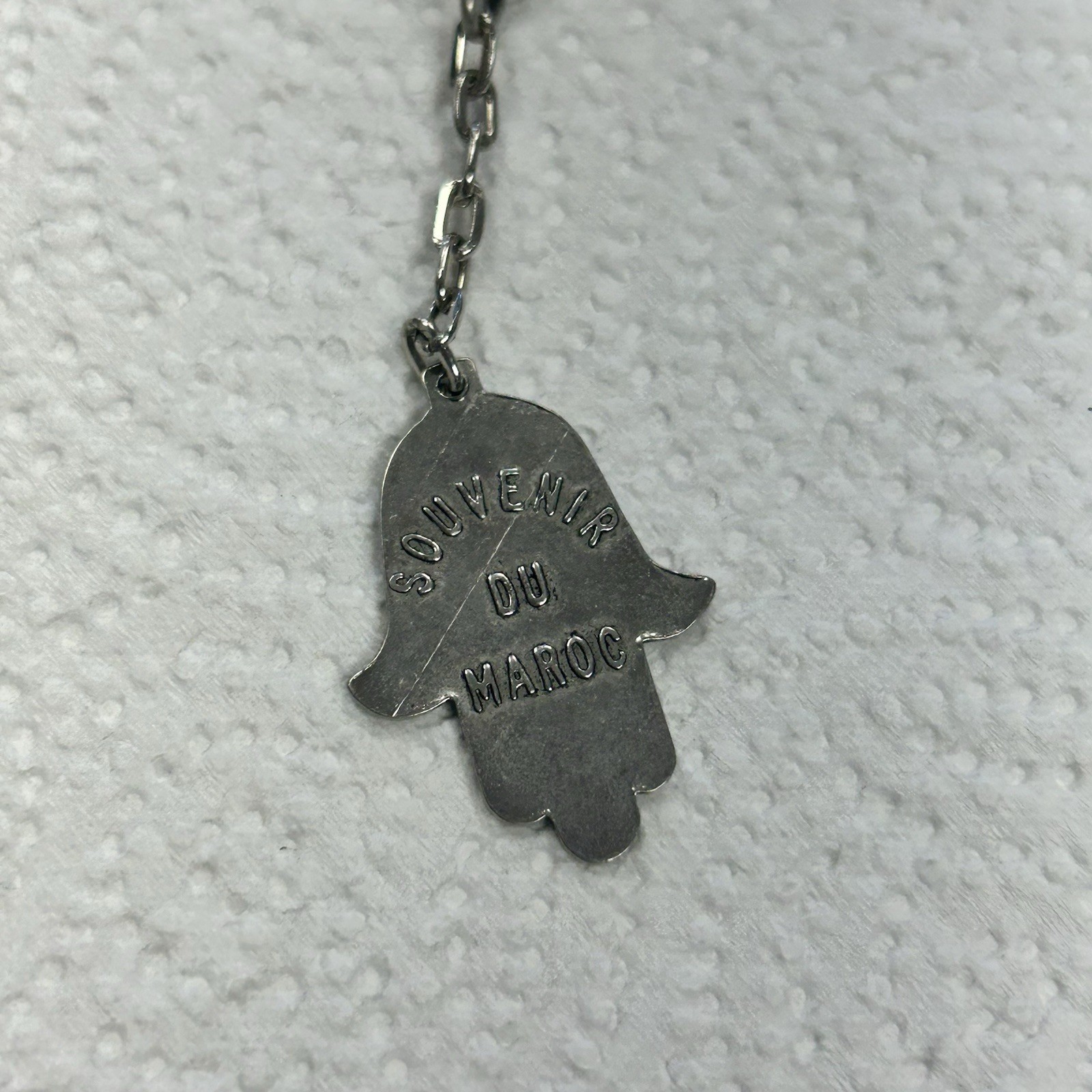 Vintage Souvenir Du Maroc Silver Bracelet Armenian Hamsa Moon Star Camel Travel