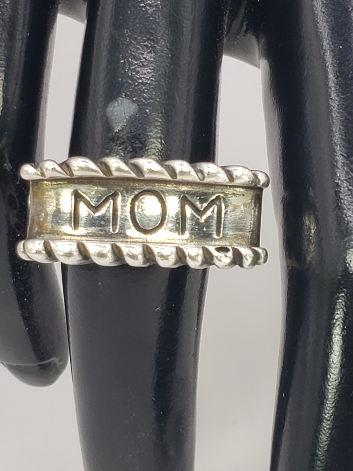 Vintage DLM Dian Malouf Sterling Silver Sailor Tattoo Style MOM Ring Size 5.75
