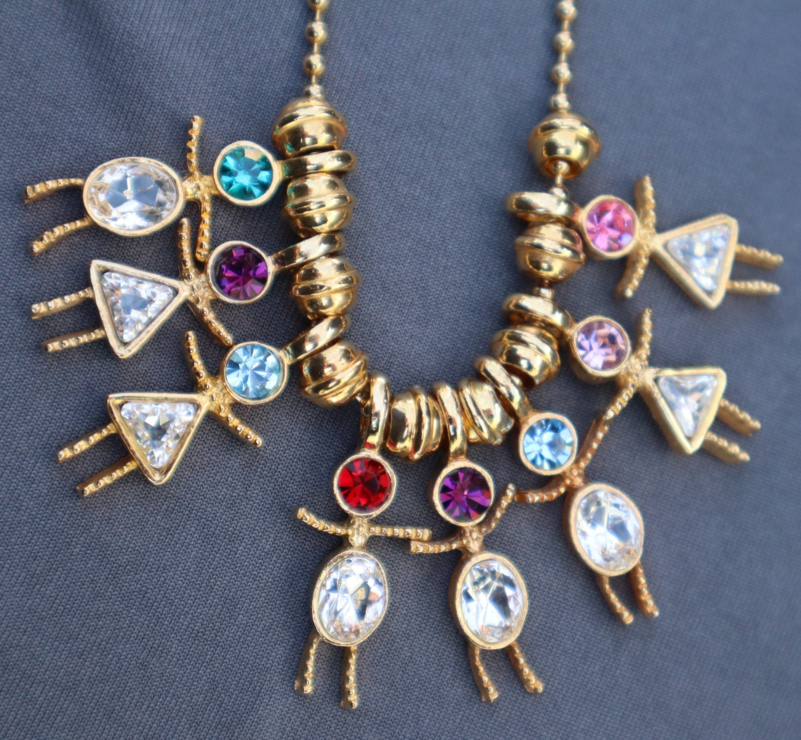 Mothers Charm Necklace Birthstone Colors 8 Geometric Children Boys Girls Grandma